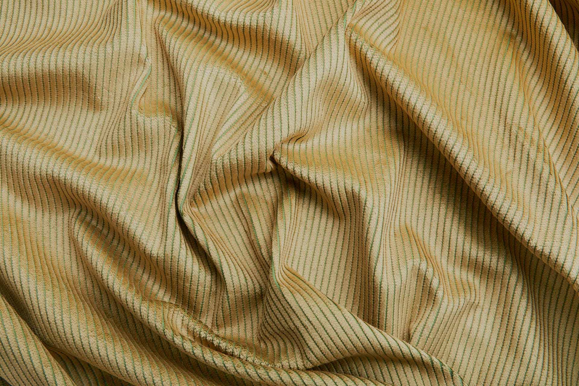 Wide Rib Corduroy - Mustard on Leaf Green fabric, image 5 of 7