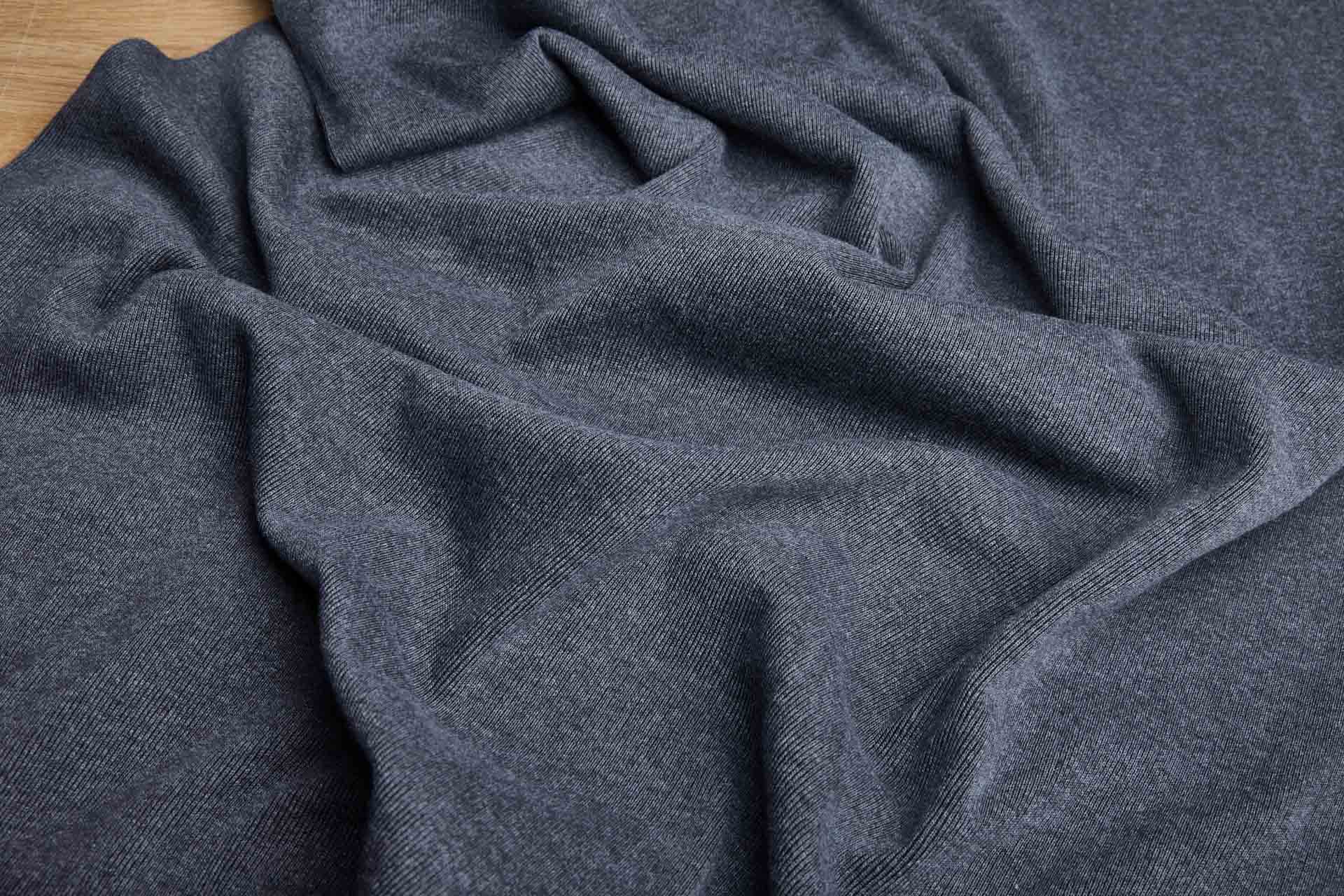 Fine Ribbing - Charcoal Grey fabric, image 2 of 5