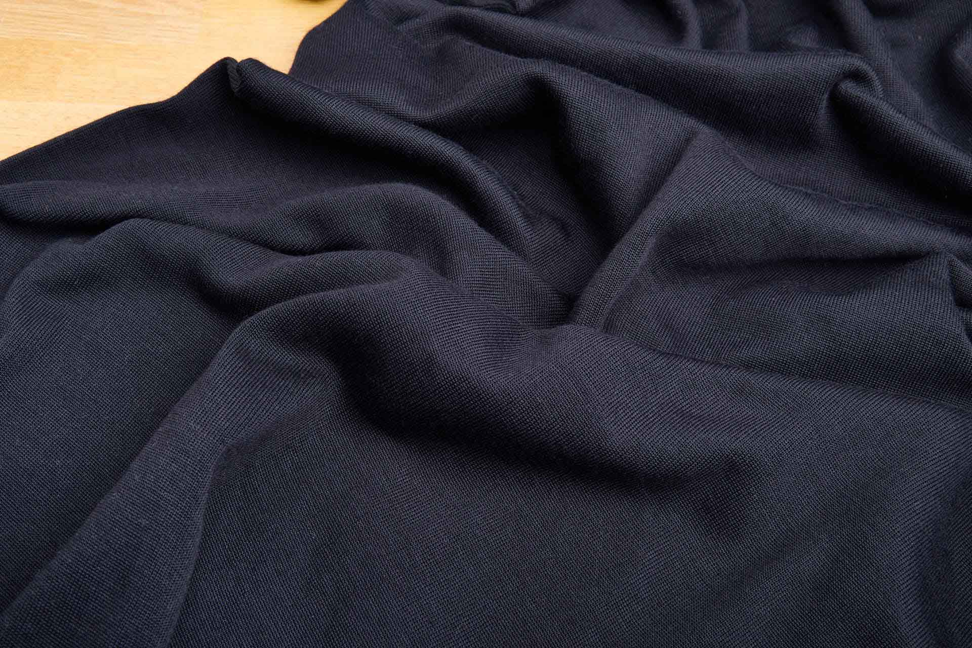 Fine Ribbing - Ink Black fabric, image 3 of 4