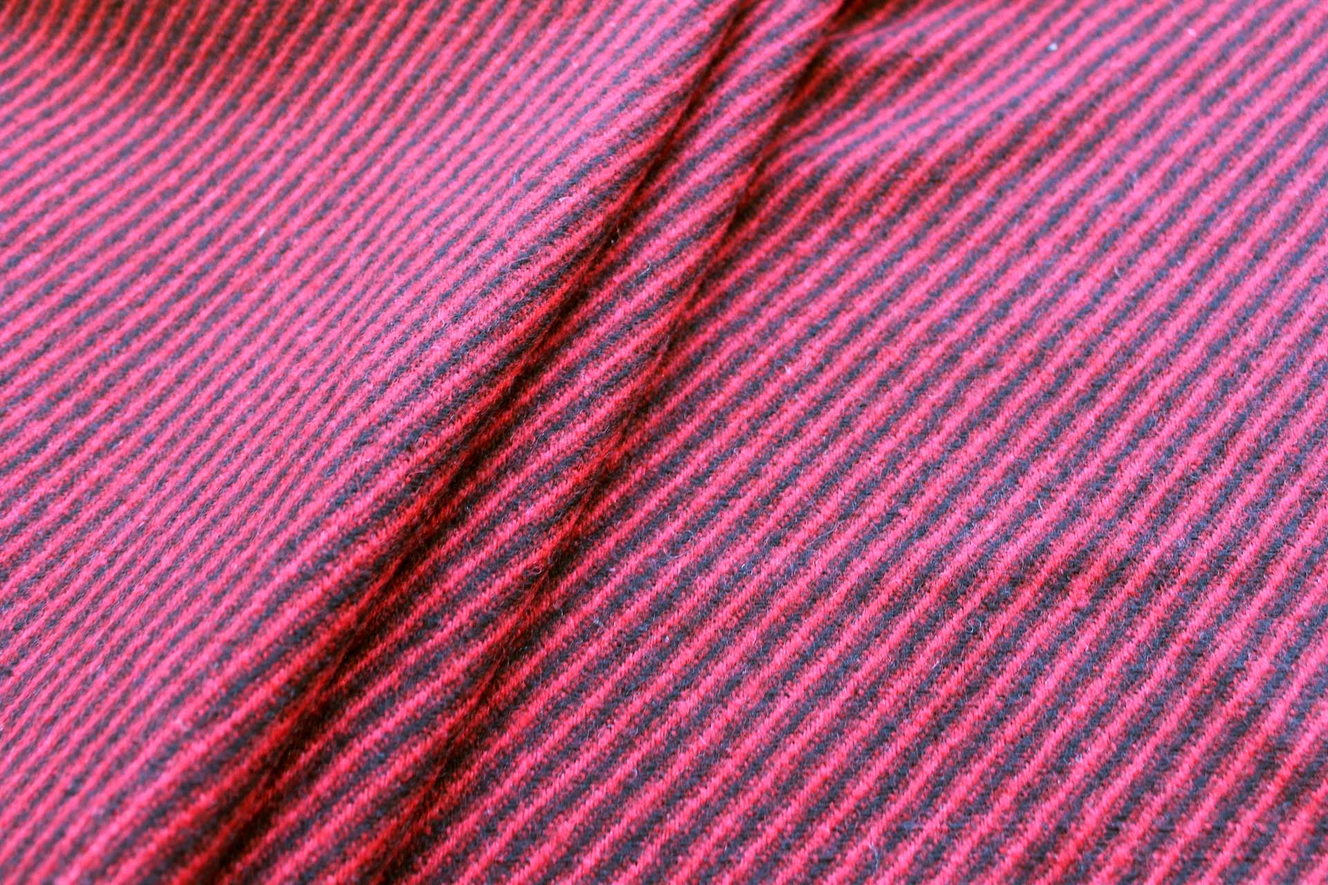 Red and Black Diagonal Stripe Wool fabric, image 4 of 6