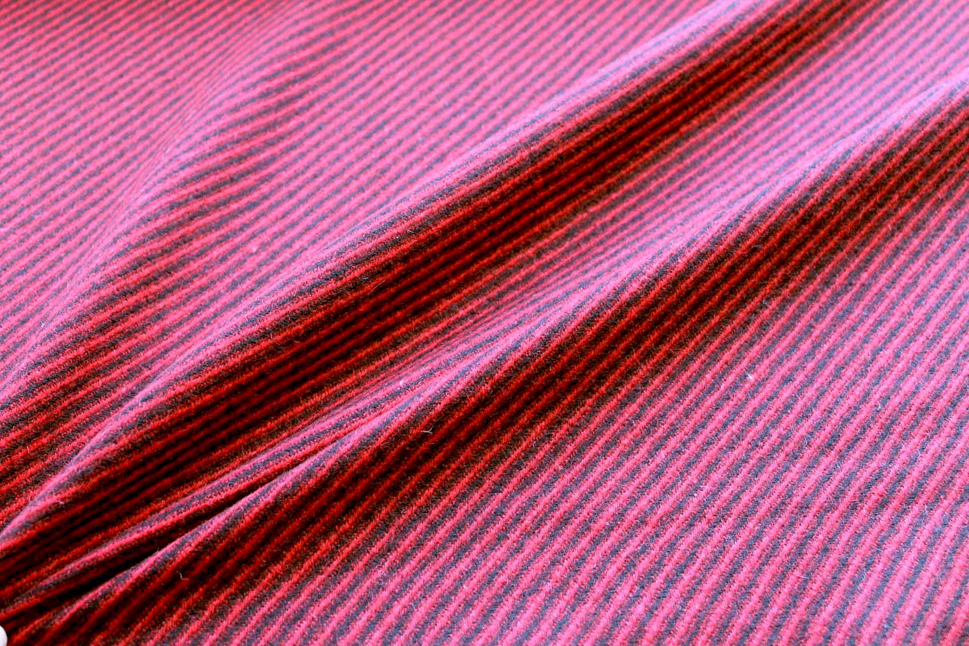 Red and Black Diagonal Stripe Wool fabric, image 6 of 6