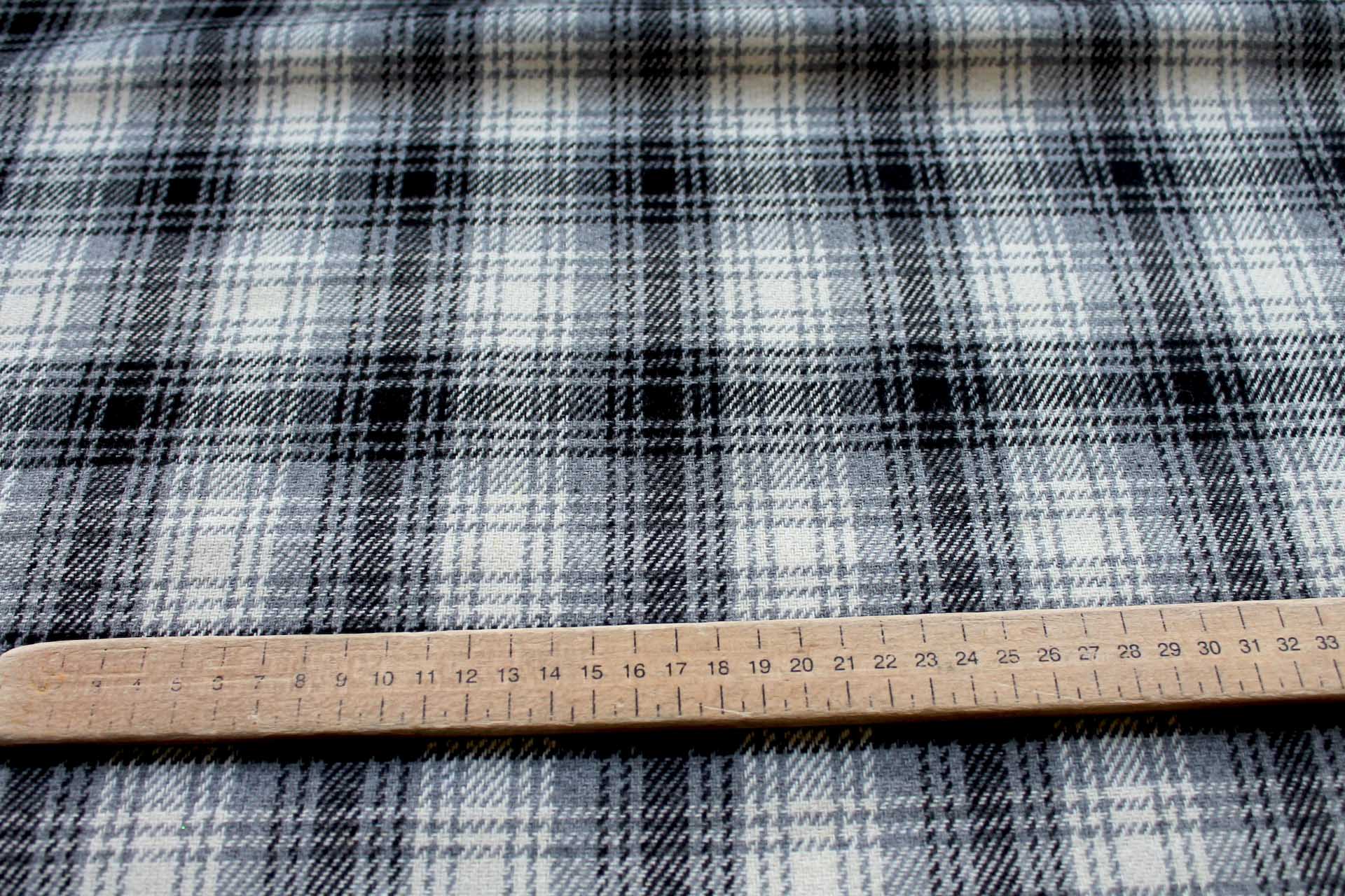 Checked Wool Flannel - Grey, Black & Ivory fabric, image 7 of 7