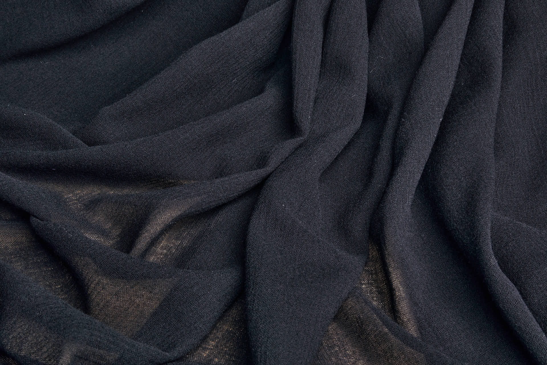 Wool Crepe Muslin - Black fabric, image 4 of 8