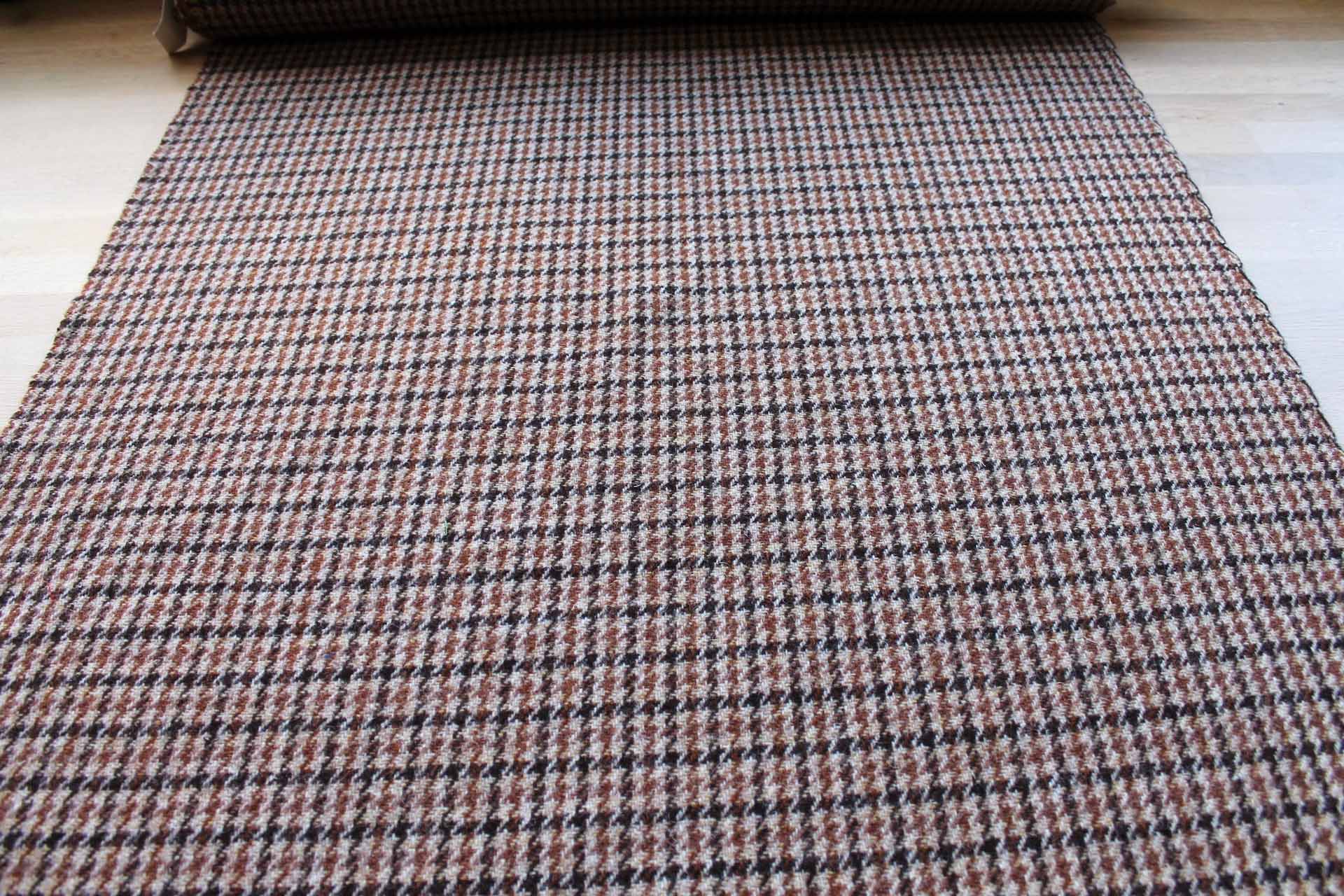 Houndstooth Harris Tweed Wool - Toffee / Brown fabric, image 4 of 7