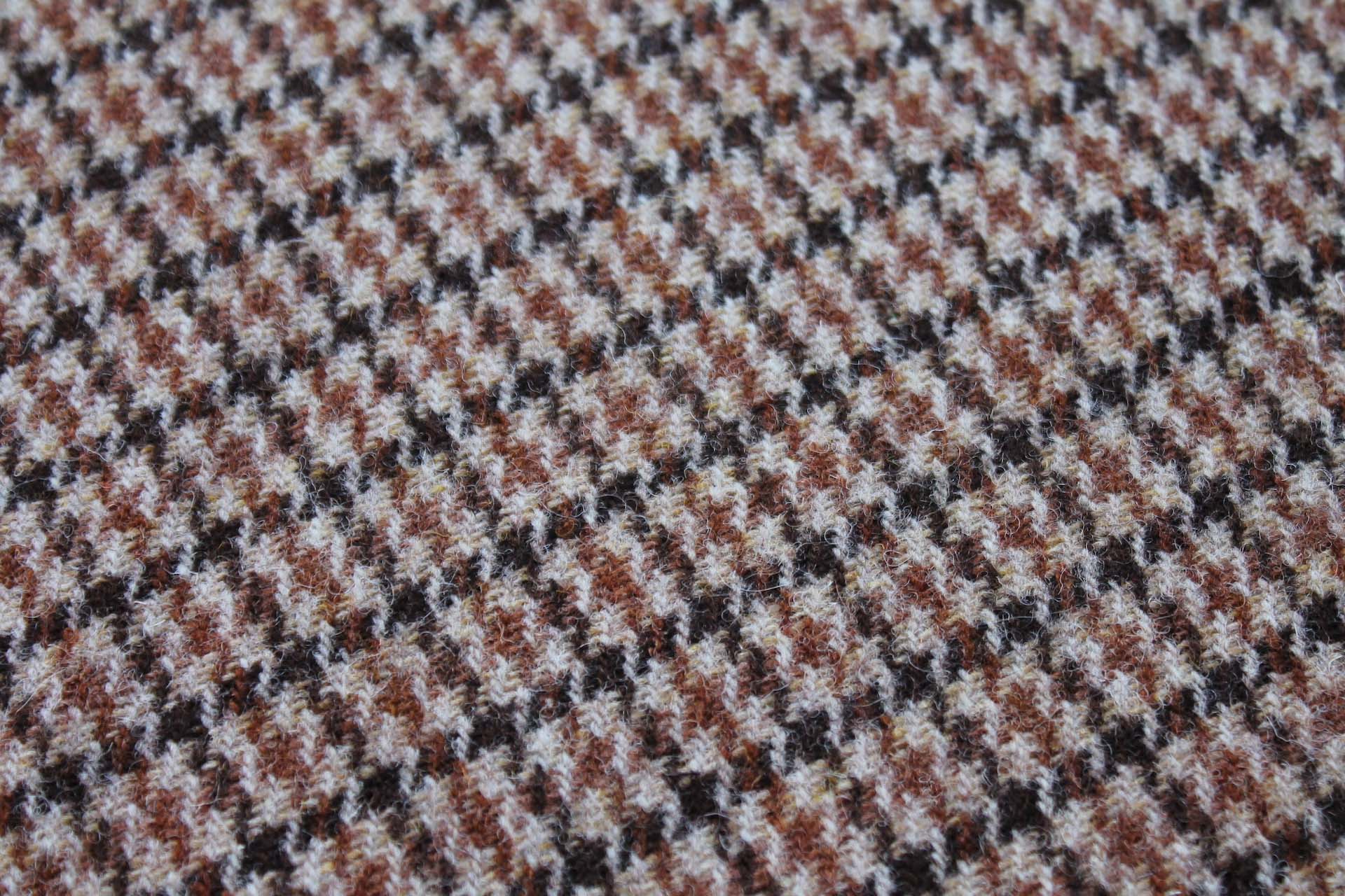 Houndstooth Harris Tweed Wool - Toffee / Brown fabric, image 6 of 7