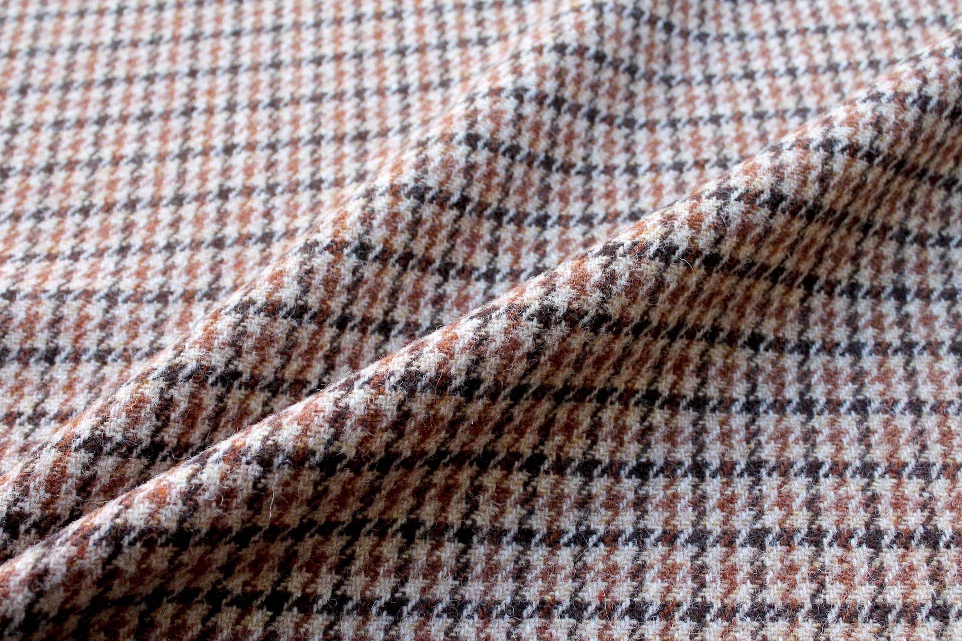 Houndstooth Harris Tweed Wool - Toffee / Brown fabric, image 7 of 7
