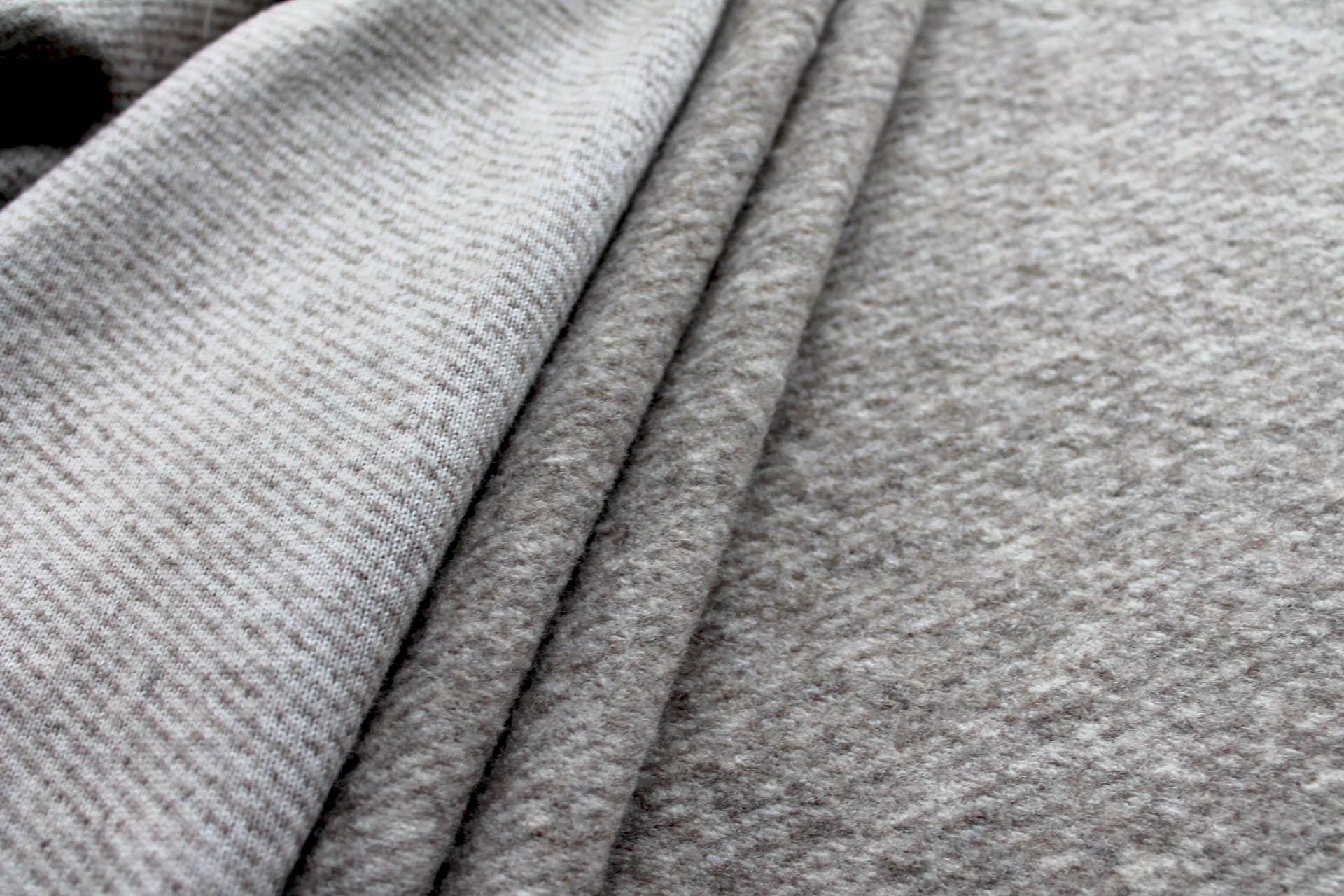 Marl Knitted Wool Twill - Beige & Mushroom fabric