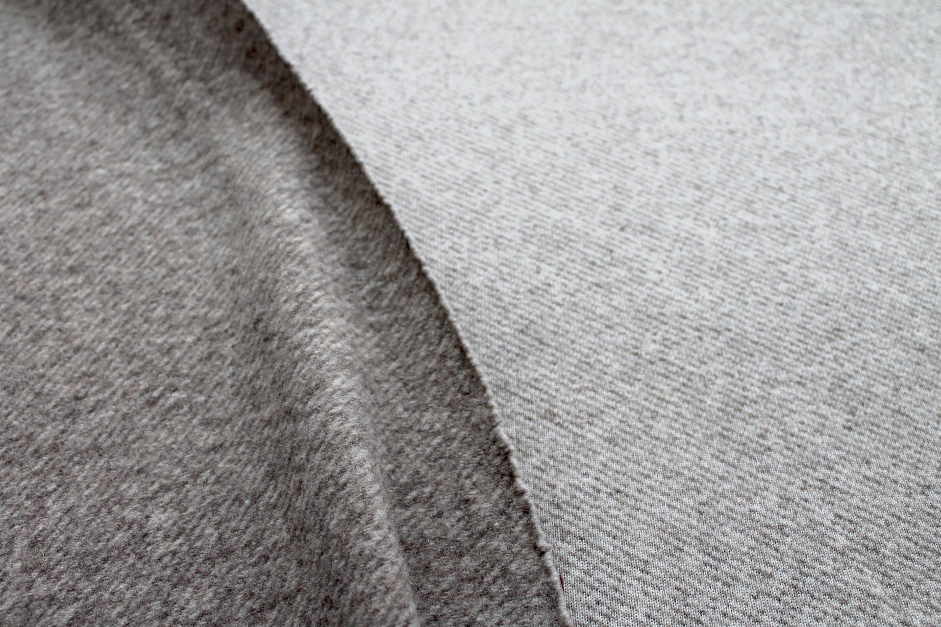 Marl Knitted Wool Twill - Beige & Mushroom fabric, image 3 of 9