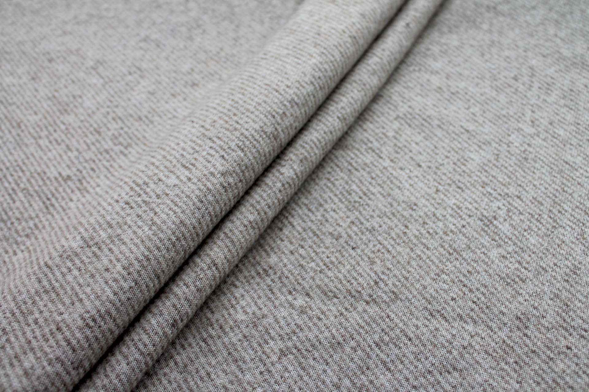 Marl Knitted Wool Twill - Beige & Mushroom fabric, image 4 of 9
