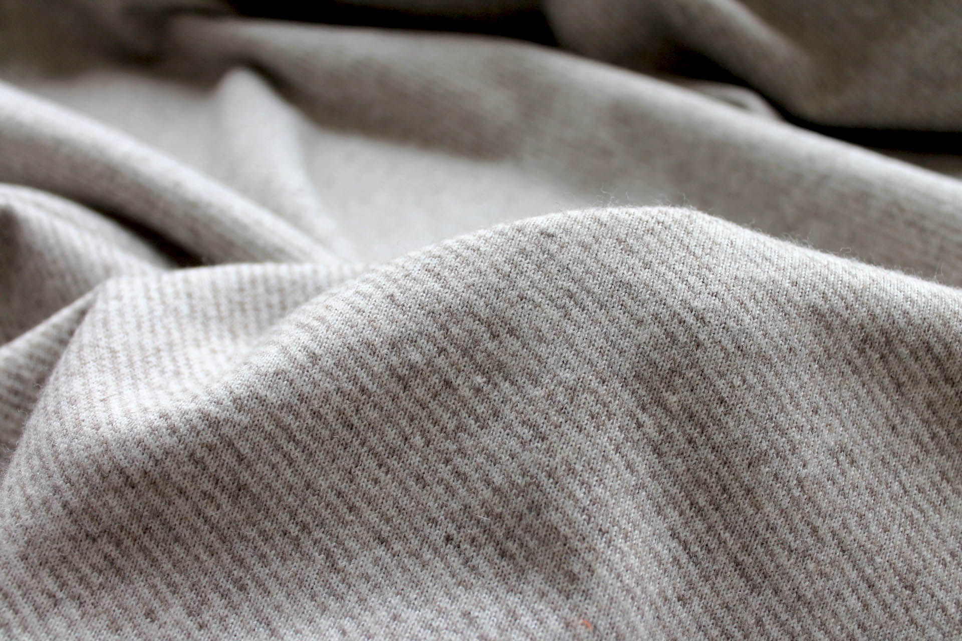 Marl Knitted Wool Twill - Beige & Mushroom fabric, image 5 of 9
