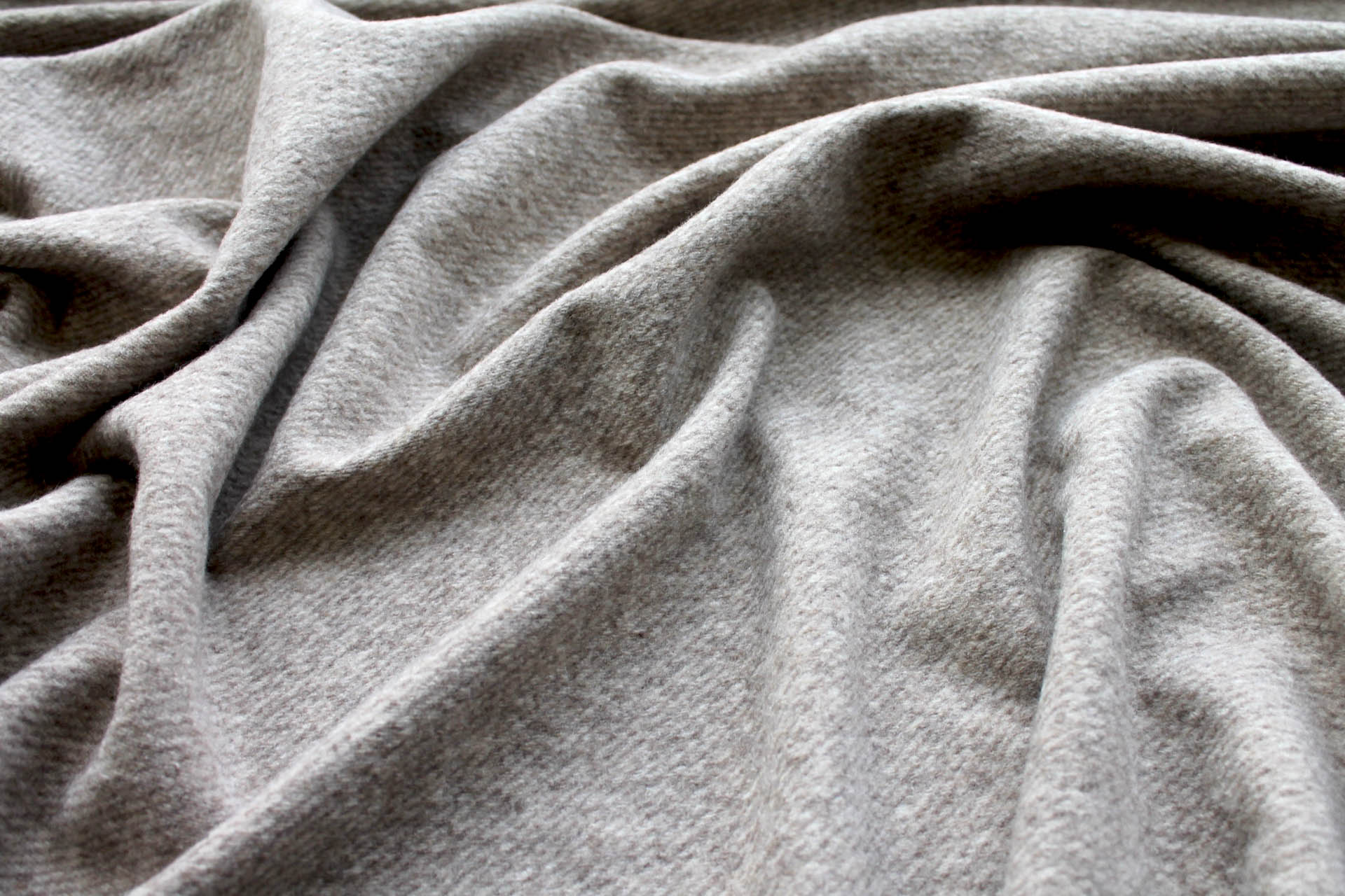 Marl Knitted Wool Twill - Beige & Mushroom fabric, image 8 of 9