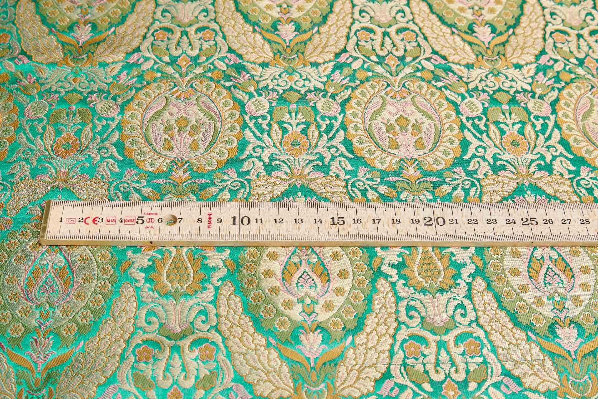 Heavy Banaras Brocade - Green / Multi fabric, image 6 of 9