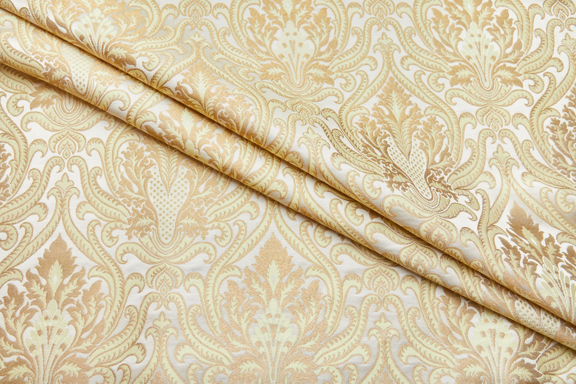Heavy Banaras Brocade - Pale Yellow, Gold on Ivory fabric, image 3 of 8