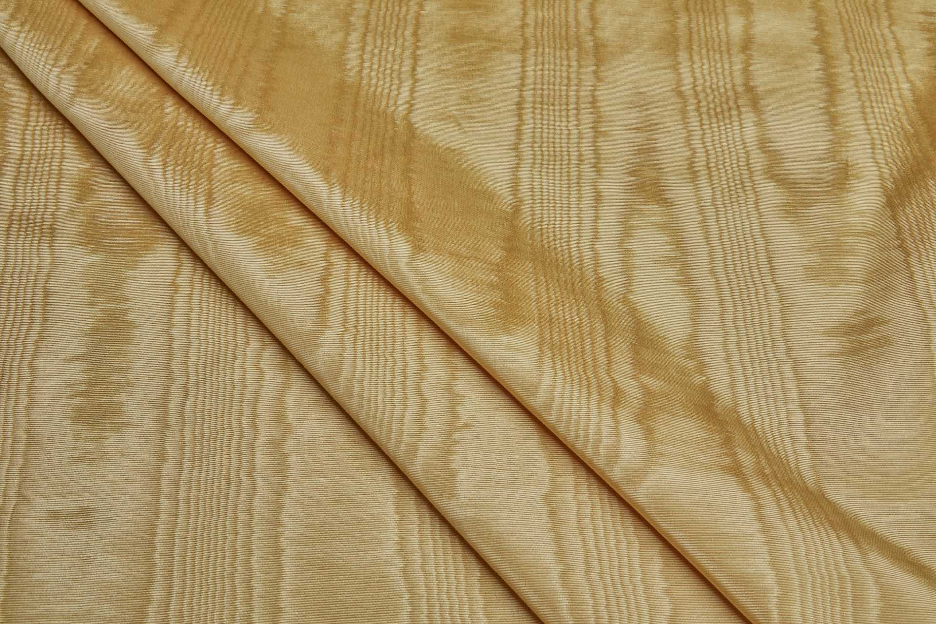 Cotton Viscose Grosgrain - Warm Gold Moiré fabric