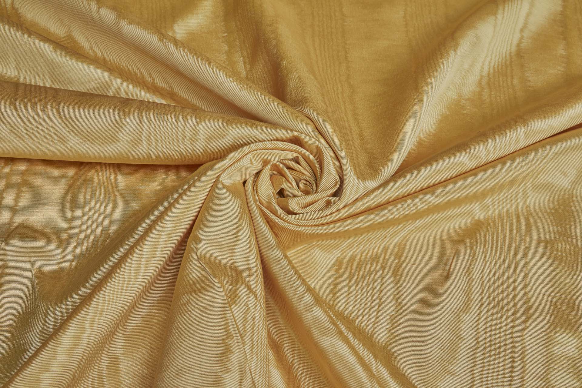 Cotton Viscose Grosgrain - Warm Gold Moiré fabric, image 4 of 6