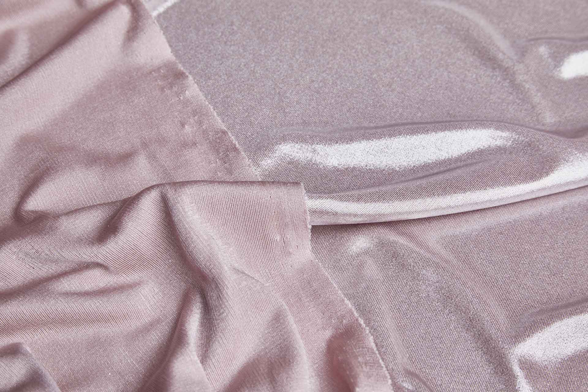 Slinky Jersey - Pale Pink Metallic Foil fabric