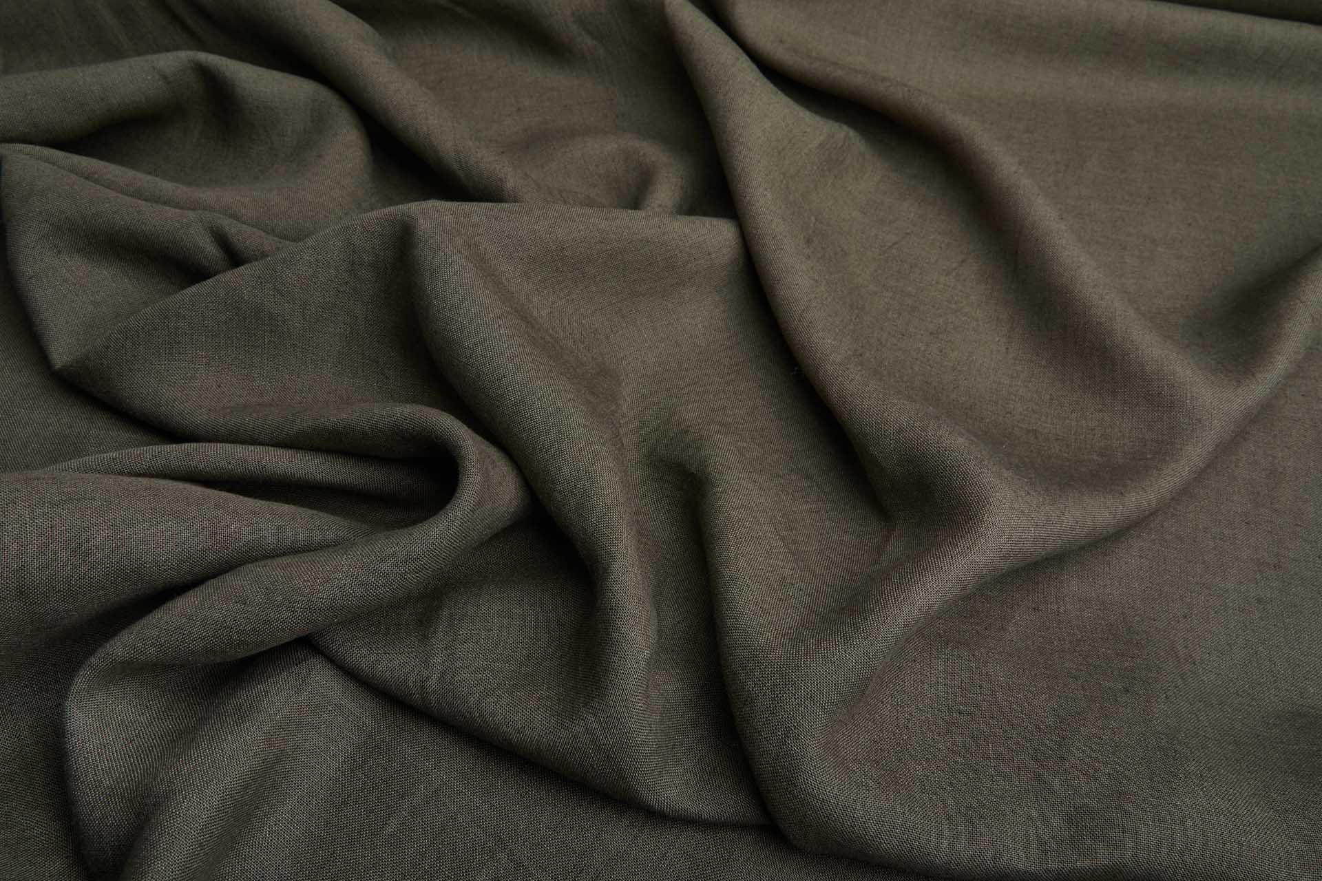 Forest Green Linen fabric, image 3 of 5