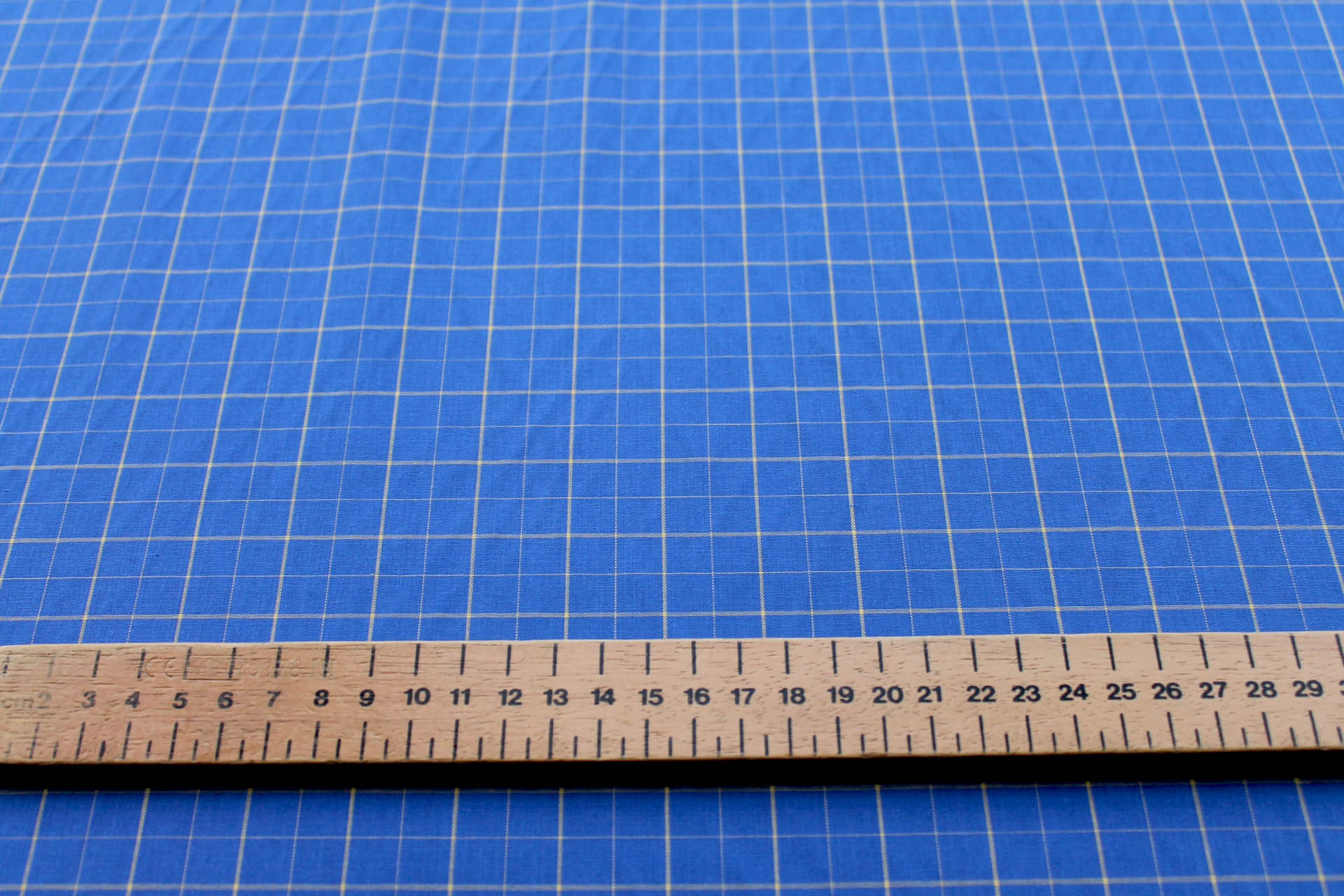 Blue and Yellow Checked Shirting Cotton fabric, image 5 of 7