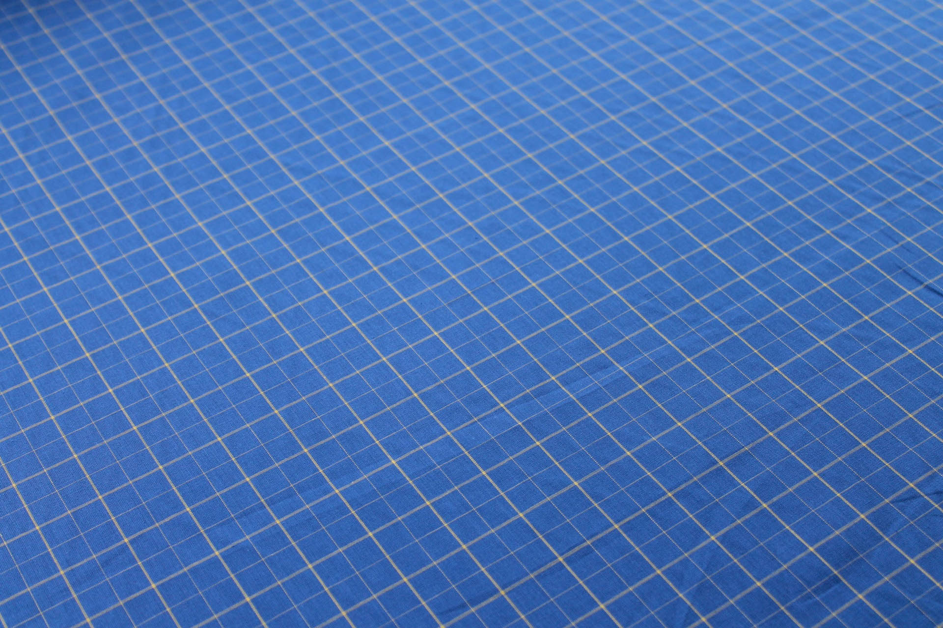Blue and Yellow Checked Shirting Cotton fabric, image 6 of 7