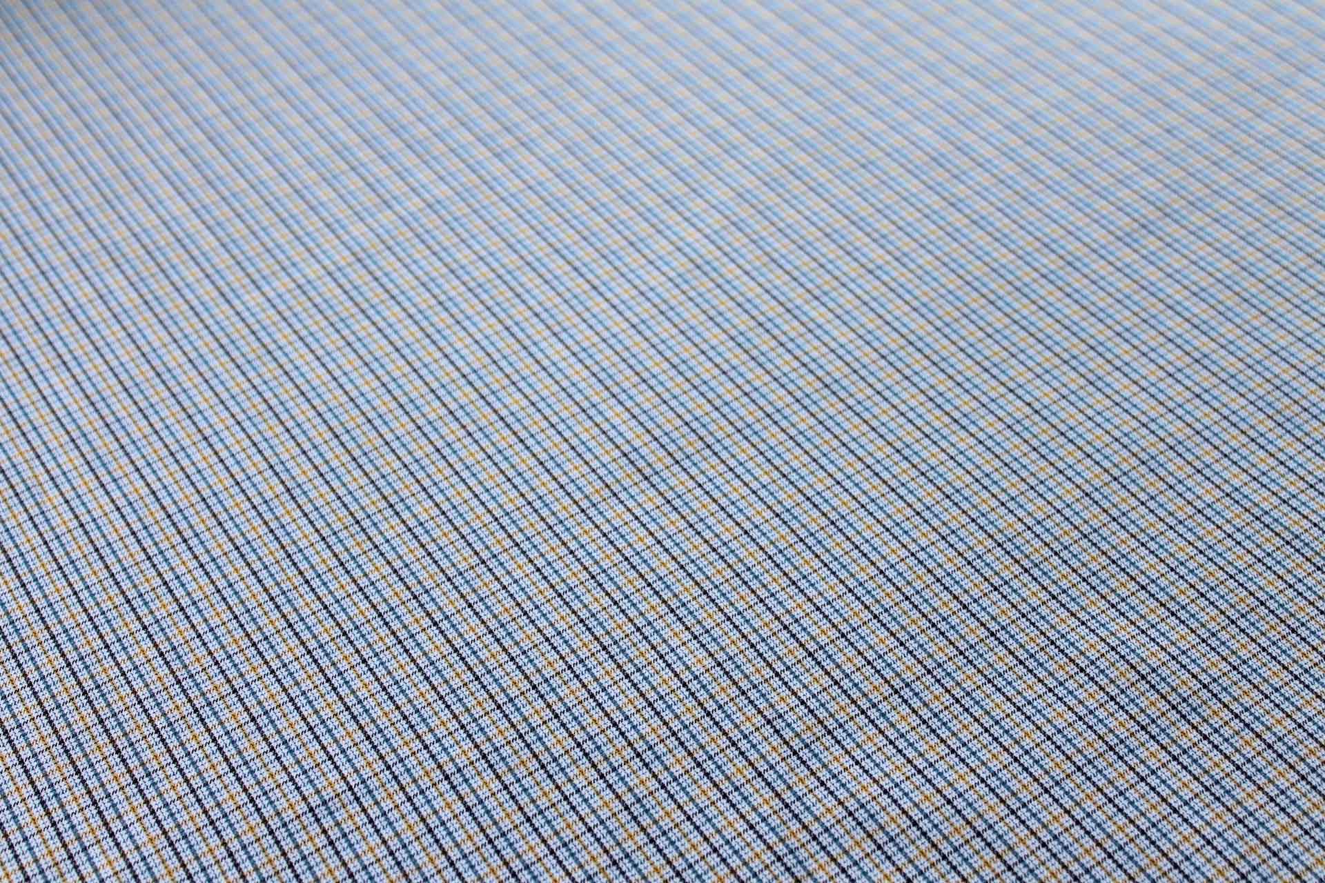 Yellow Blue and White Light Flannel Check Shirting fabric, image 2 of 6