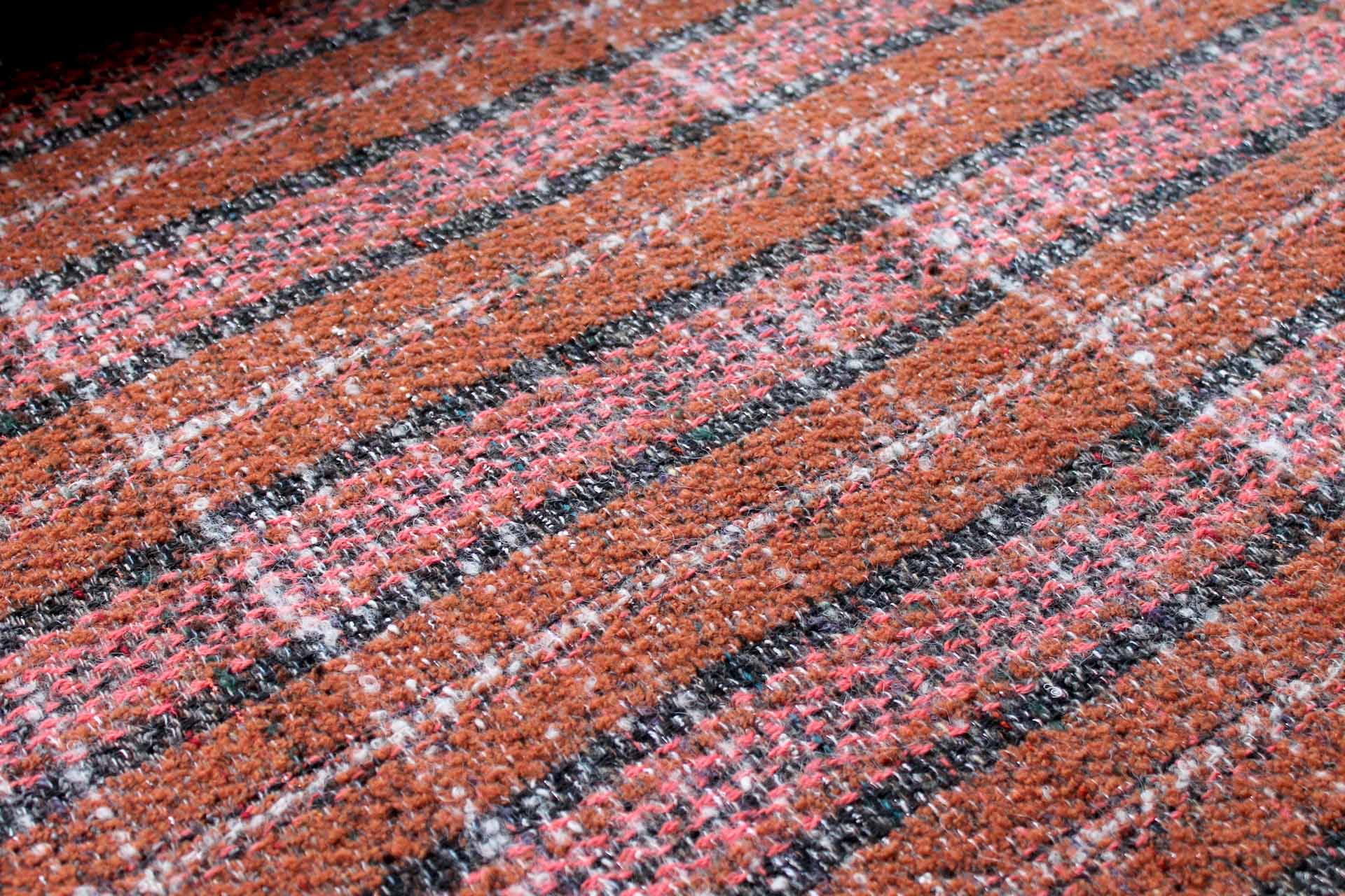 Chunky Wool Check - Rust, Coral and Grey fabric, image 2 of 6