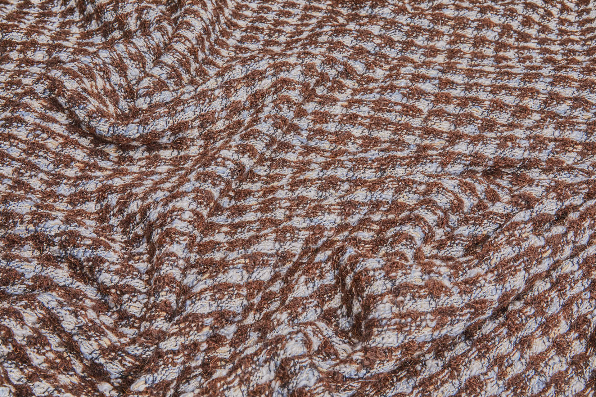 Chunky Wool Mohair Houndstooth Tweed - Brown and Grey fabric, image 3 of 8