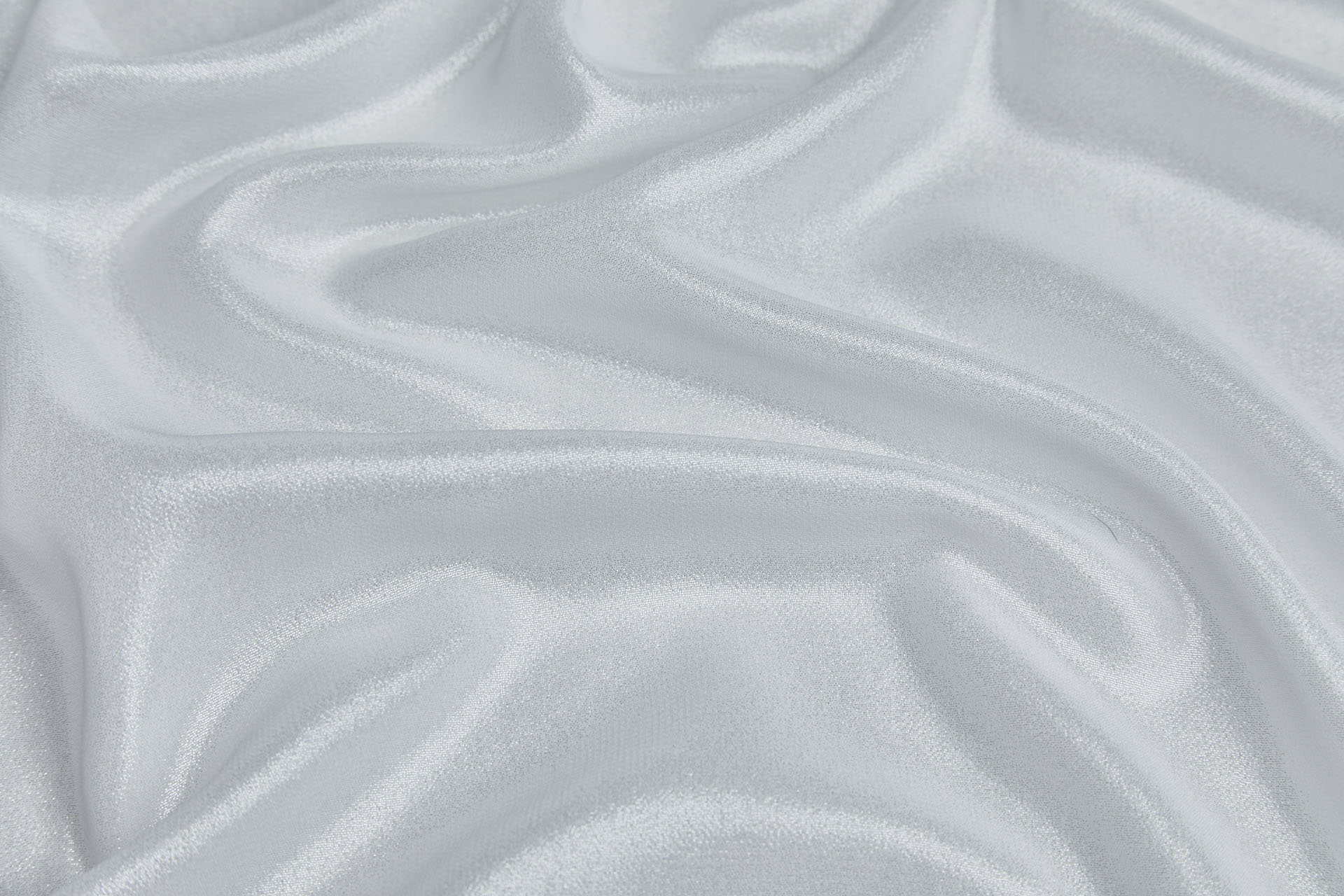 Shimmery Silver Foil Printed Chiffon in Ivory fabric, image 3 of 5