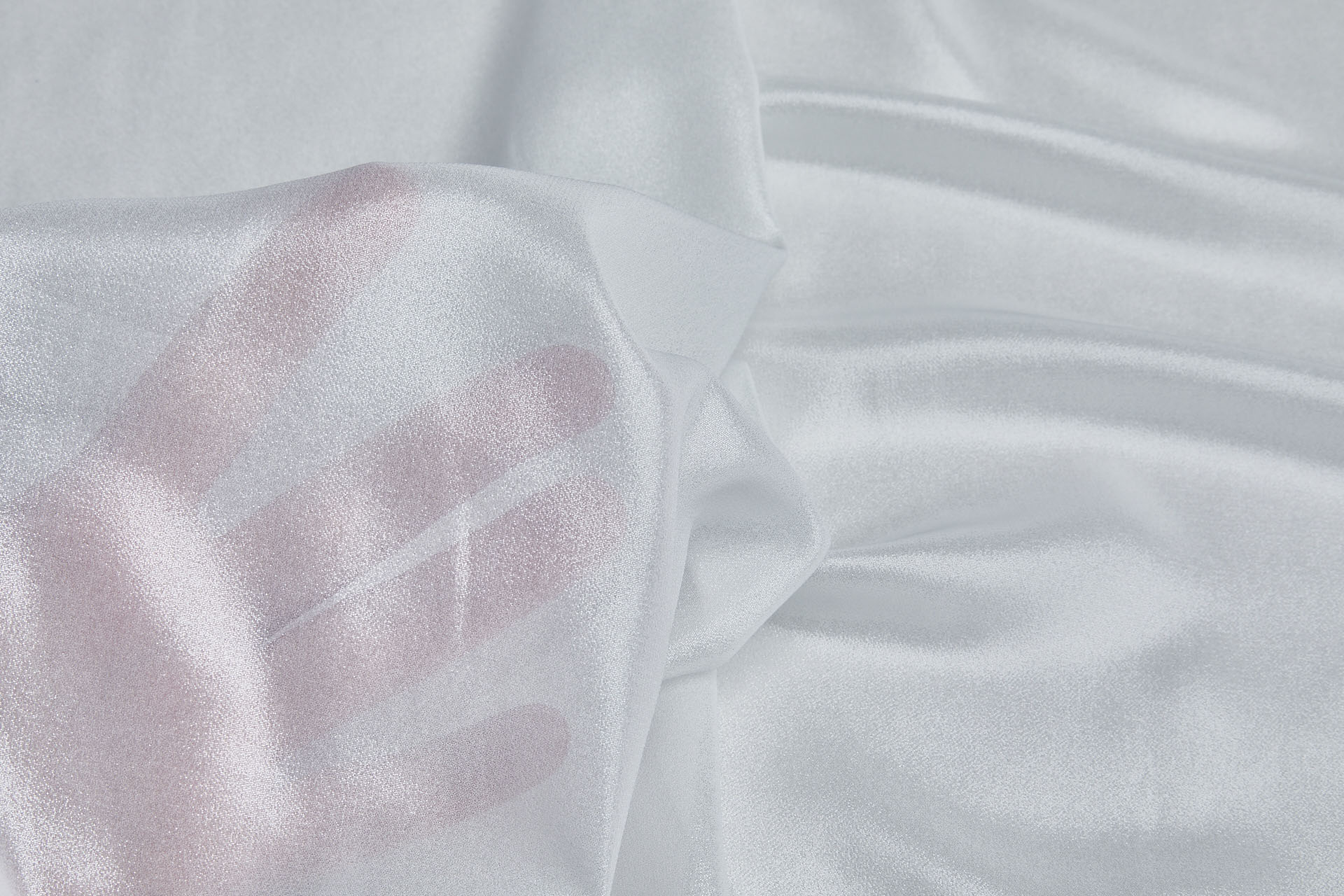 Shimmery Silver Foil Printed Chiffon in Ivory fabric, image 4 of 5