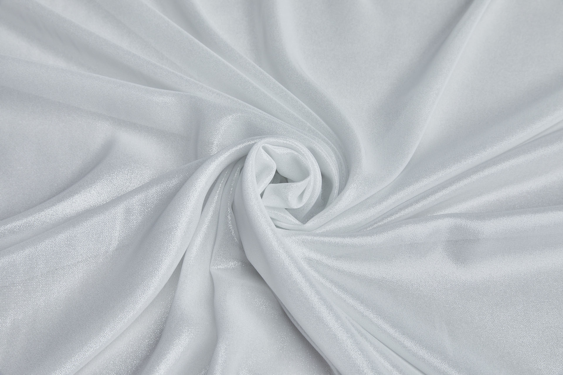 Shimmery Silver Foil Printed Chiffon in Ivory fabric