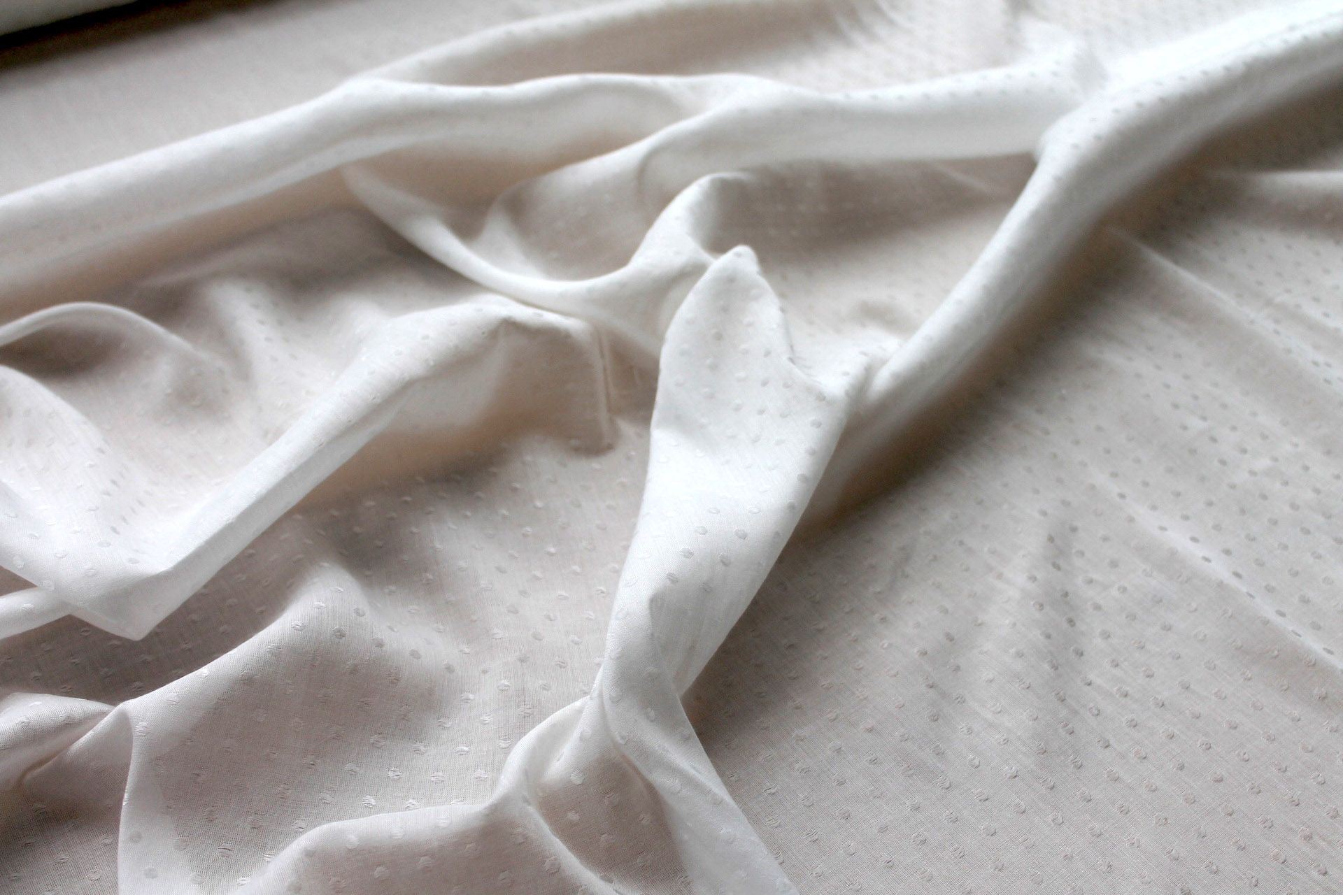 Milk Fibre Dobby Spot Weave in Ivory fabric, image 2 of 5