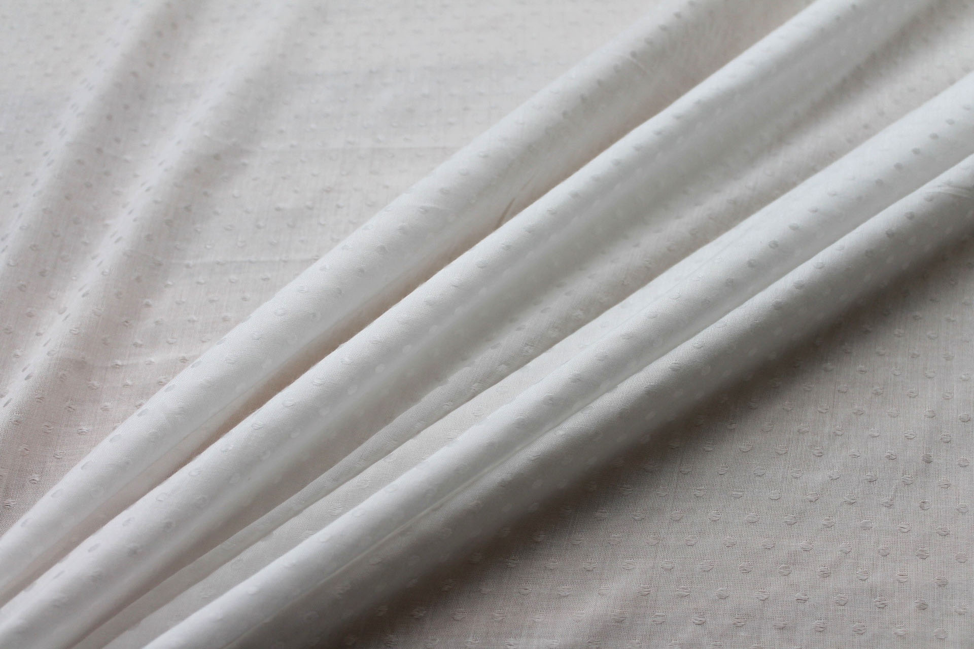 Milk Fibre Dobby Spot Weave in Ivory fabric