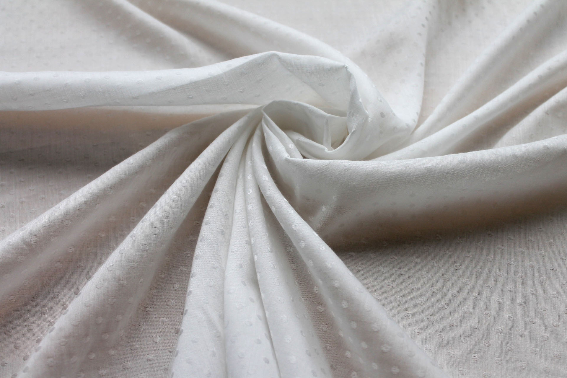 Milk Fibre Dobby Spot Weave in Ivory fabric, image 3 of 5