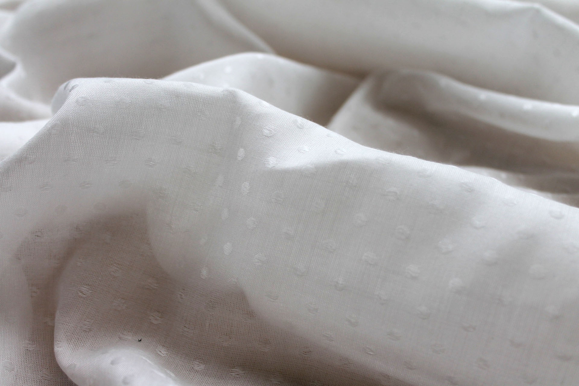 Milk Fibre Dobby Spot Weave in Ivory fabric, image 4 of 5
