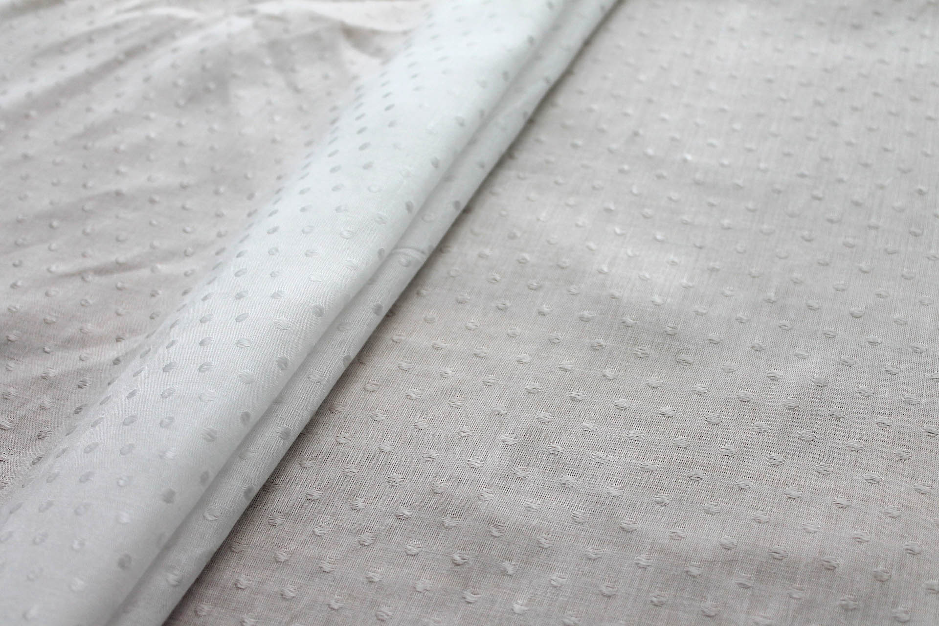 Milk Fibre Dobby Spot Weave in Ivory fabric, image 5 of 5