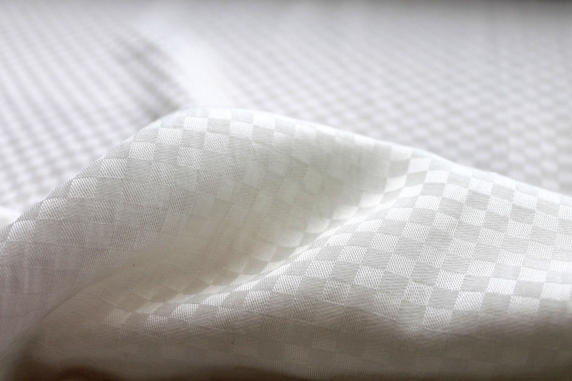Banana Fibre Check Dobby Weave in Ivory fabric, image 3 of 6