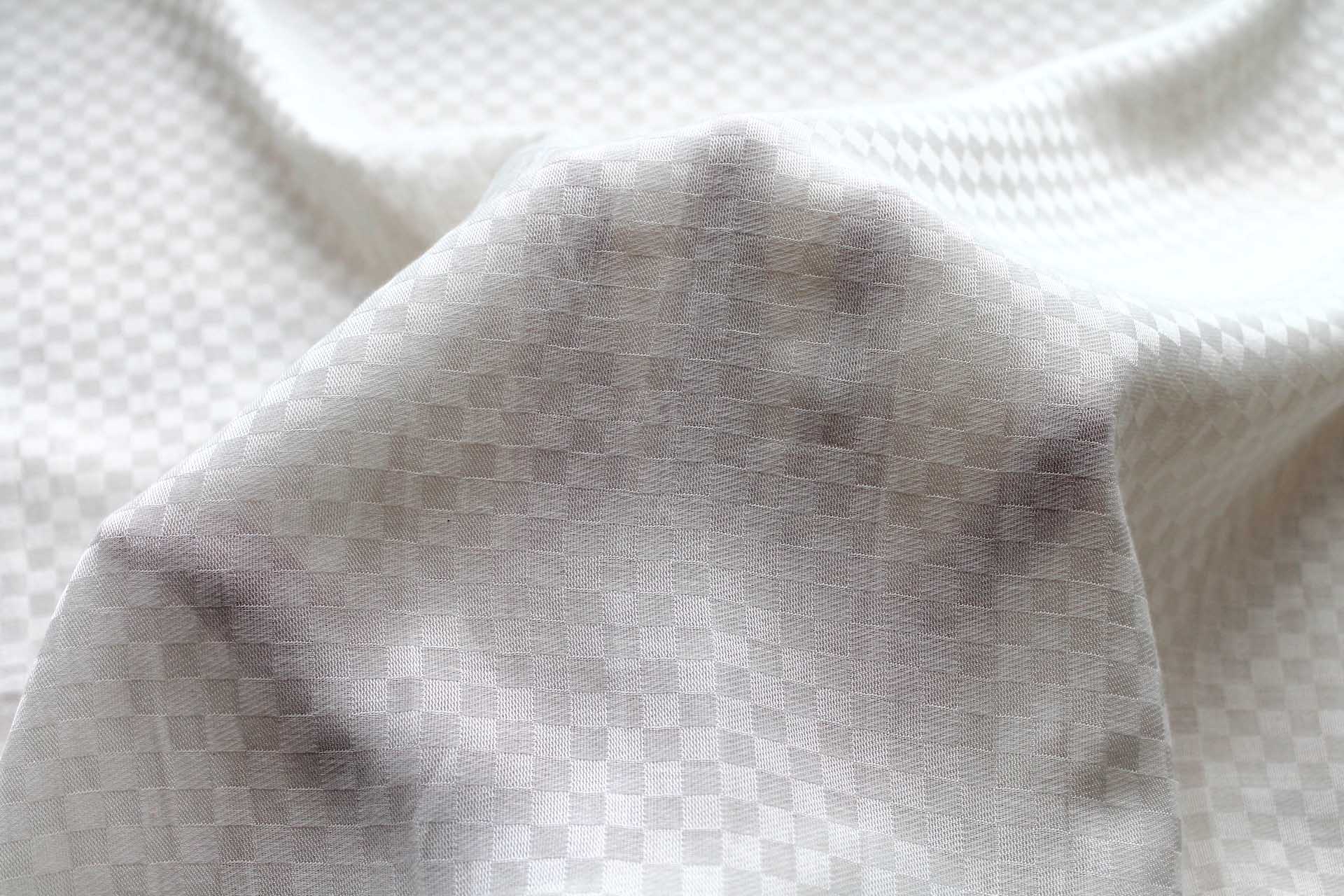 Banana Fibre Check Dobby Weave in Ivory fabric, image 5 of 6