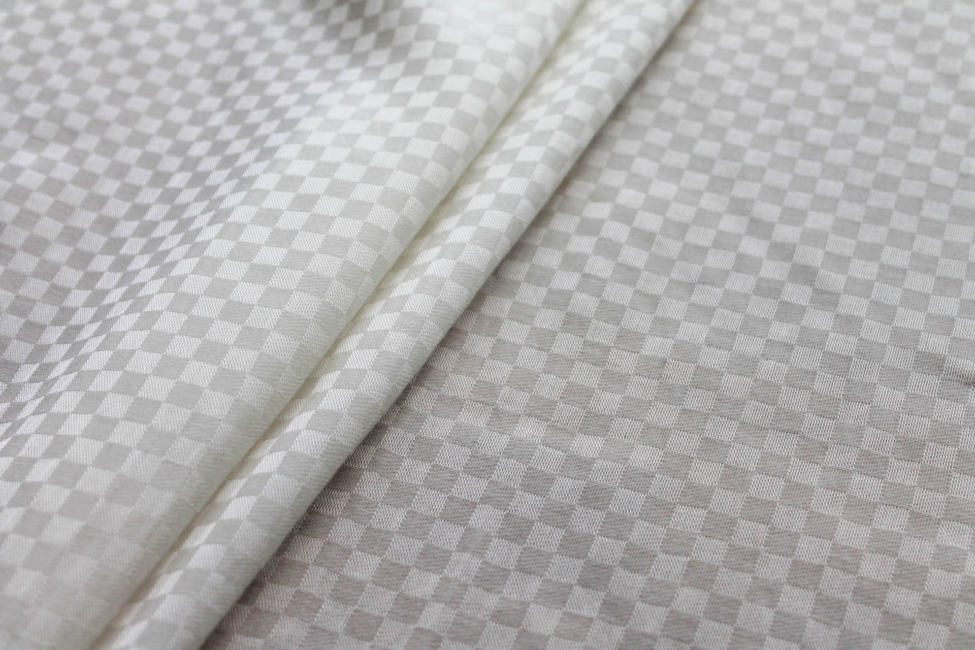 Banana Fibre Check Dobby Weave in Ivory fabric, image 6 of 6