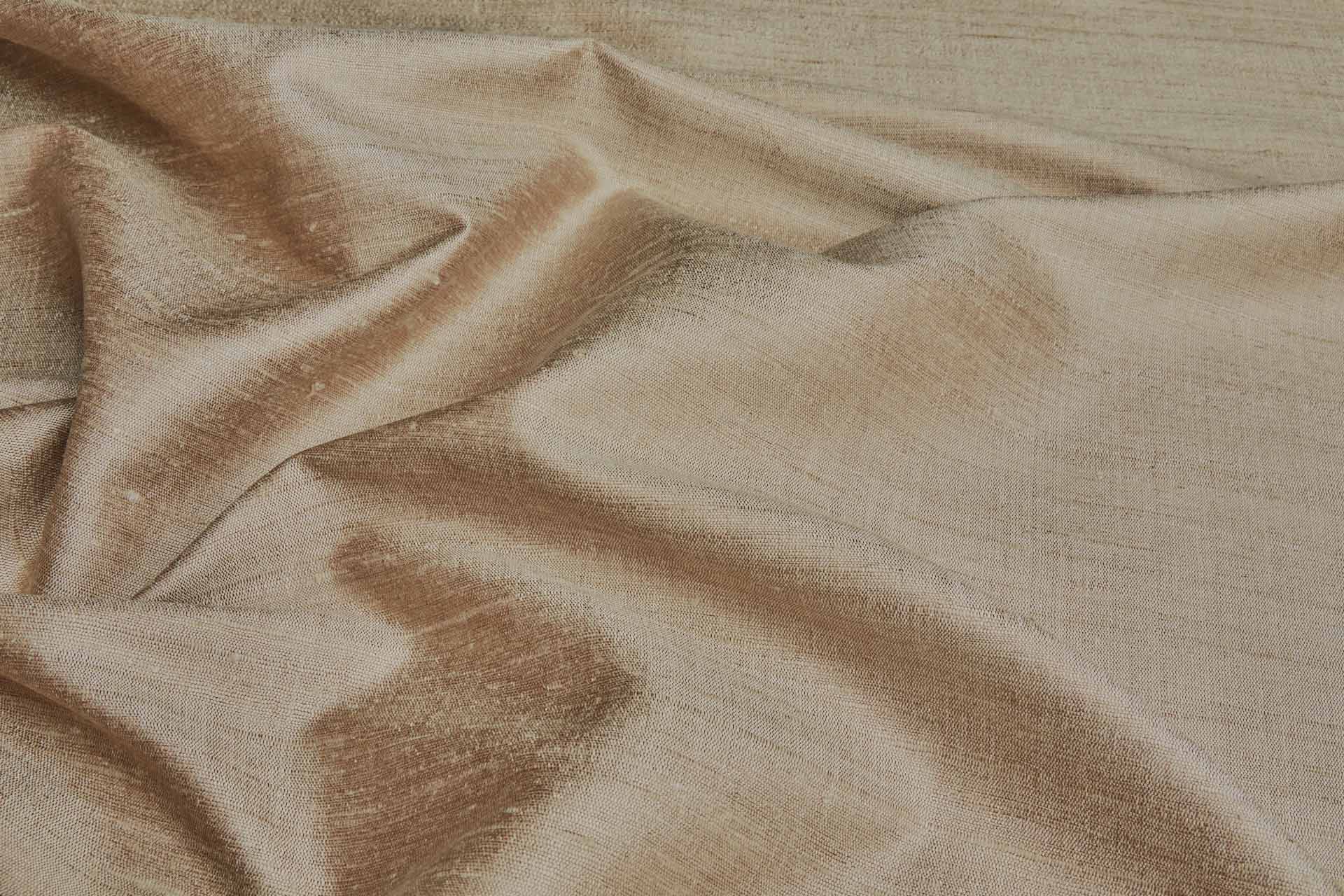 Sandy Gold Textured Raw Silk Tassar fabric, image 4 of 6