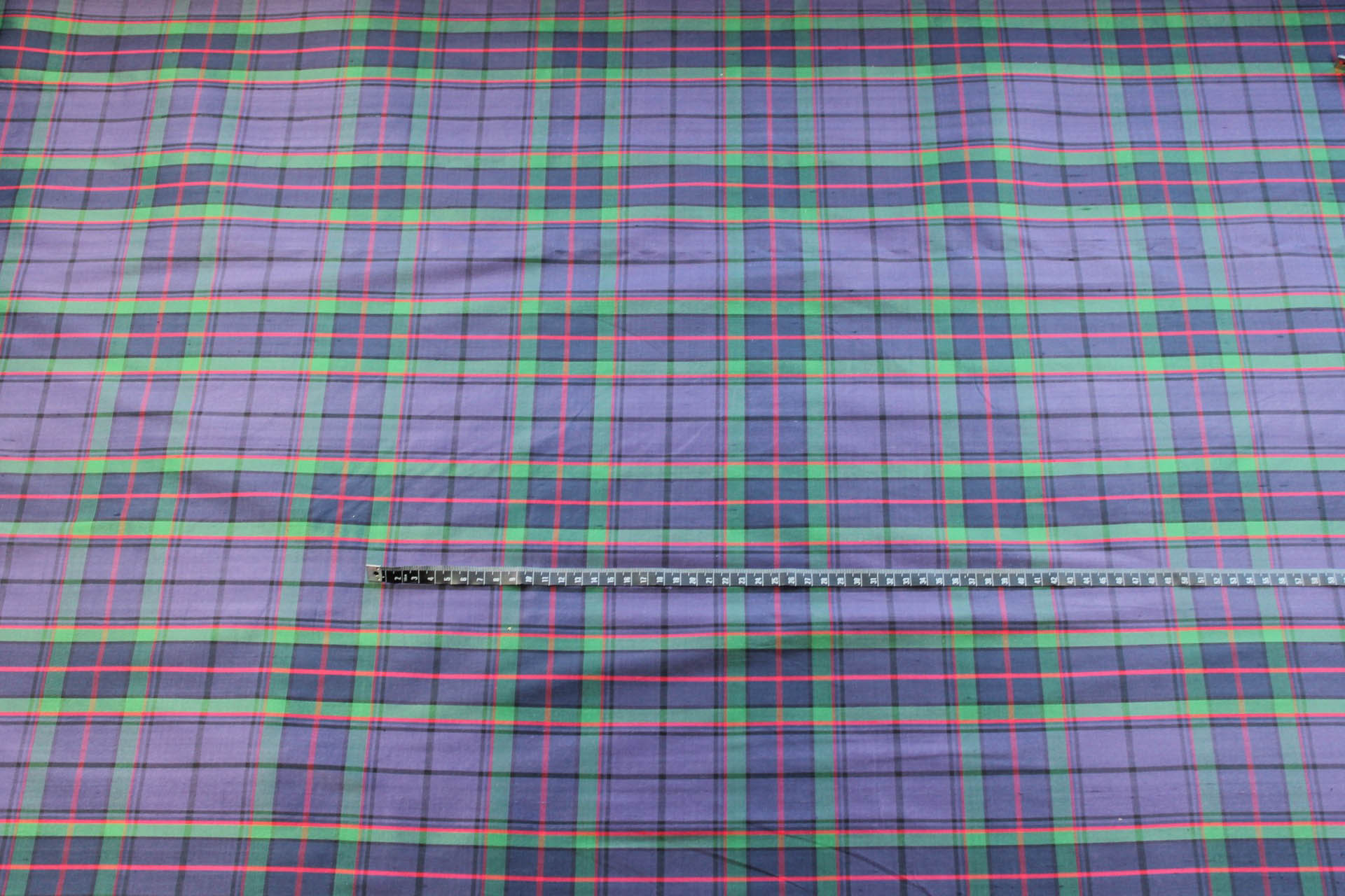 Tartan Check Silk Taffeta - Purple, Green and Red fabric, image 2 of 6