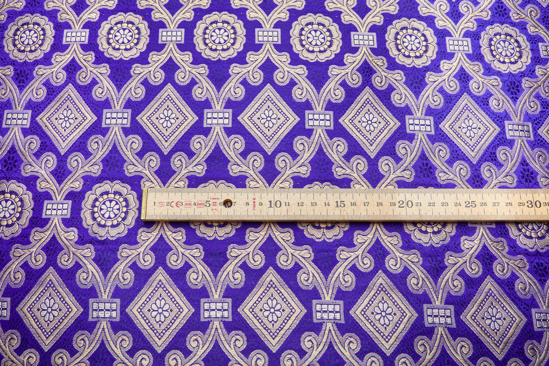 Banaras Brocade - Purple and Gold Ecclesiastical fabric, image 7 of 8