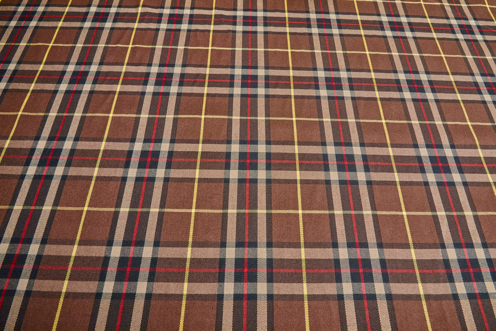Stretch Tartan - Brown, Black, Red and Yellow fabric, image 6 of 7