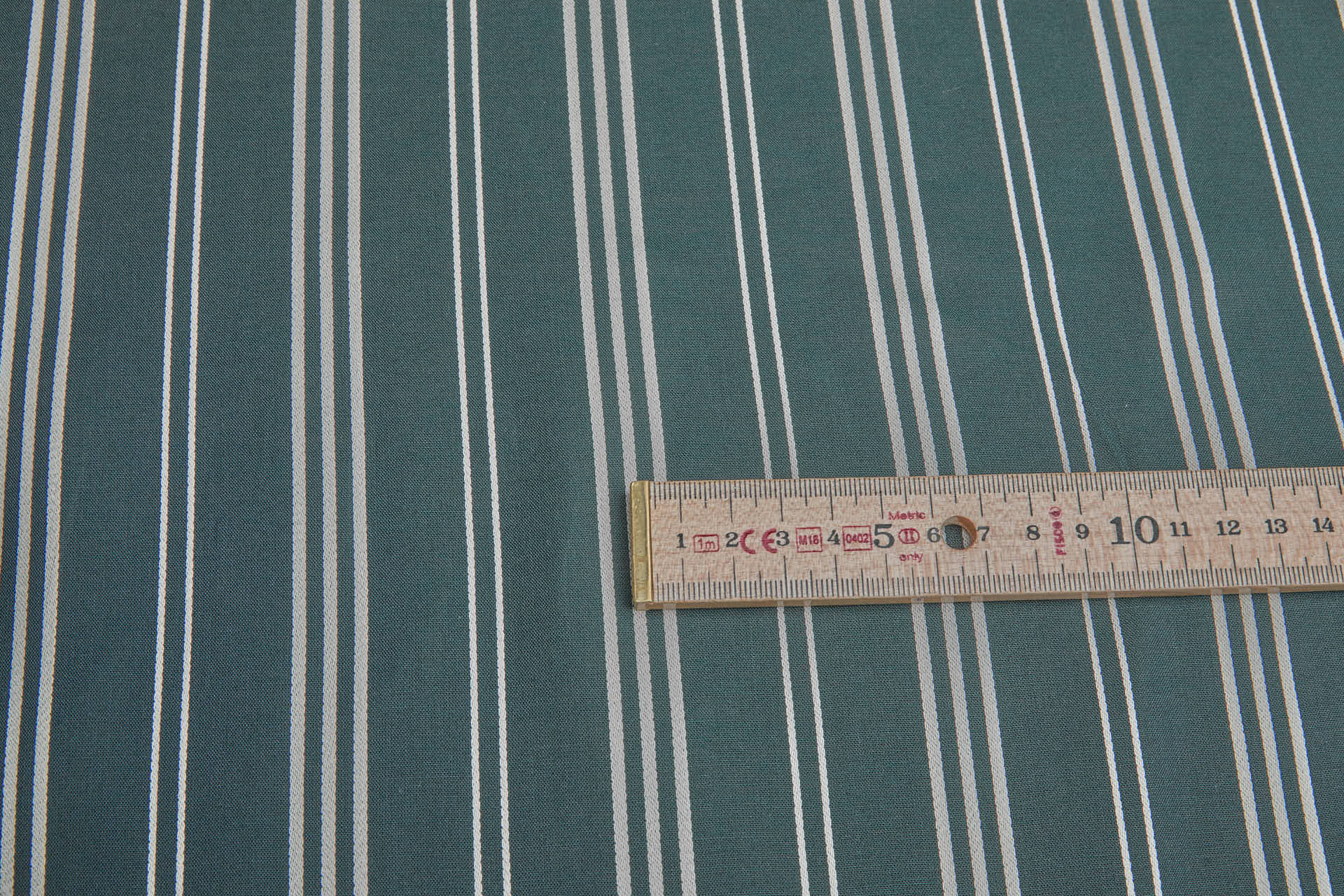 Luxury Italian Satin Stripe Shirting - Bottle Green and Cream fabric, image 5 of 9