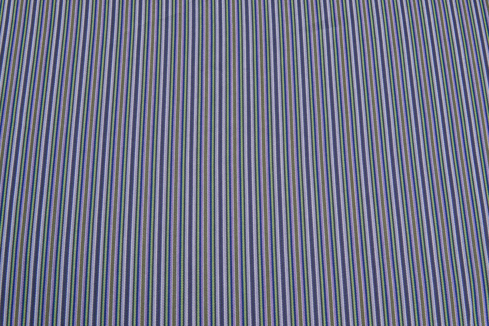 Luxury Italian Cotton Sateen Stripe Shirting - Blue, Purple and Green fabric, image 5 of 8