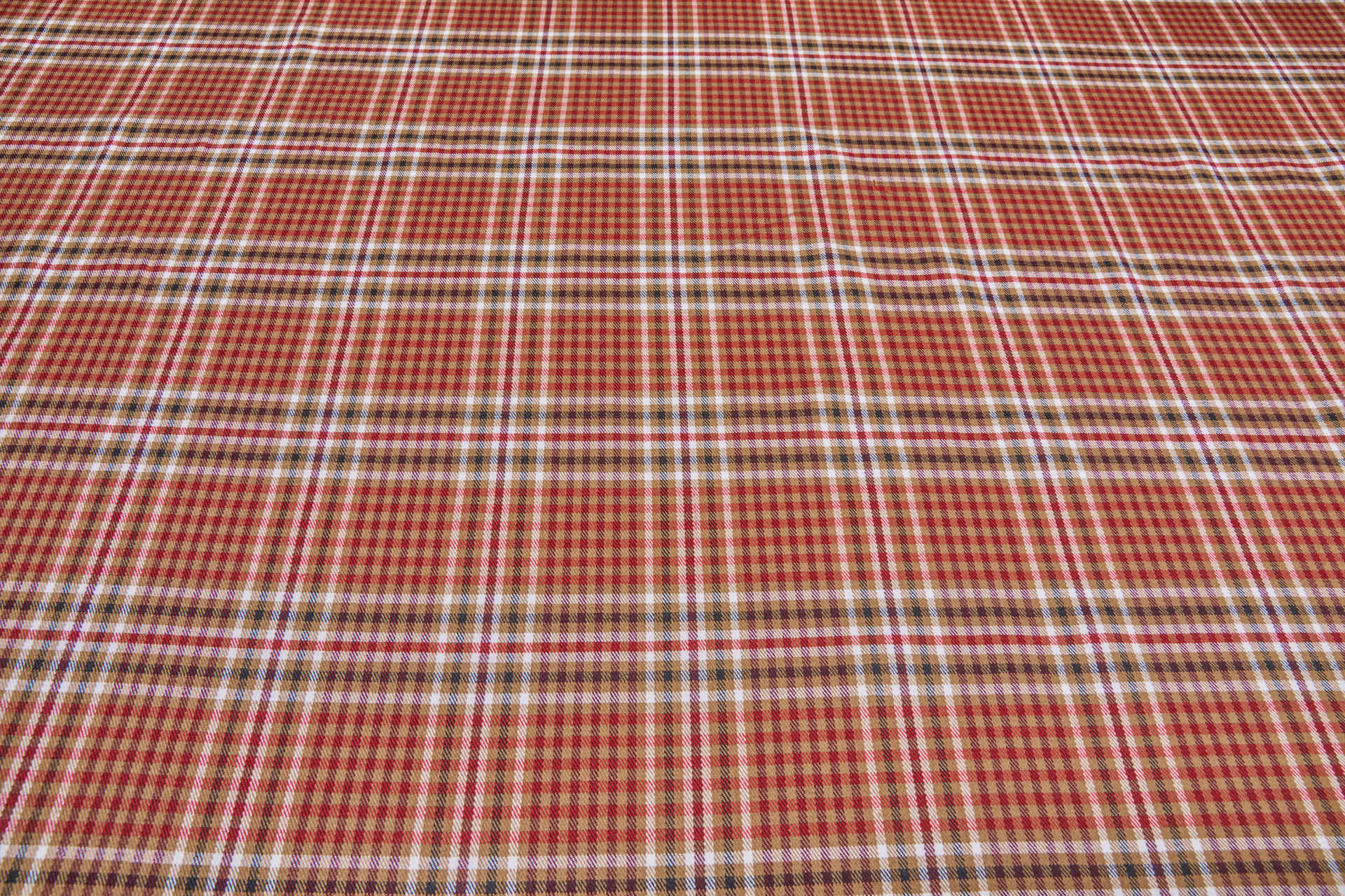 Stretch Tartan - Ginger Brown, Red, Merlot, White, Black fabric, image 8 of 8