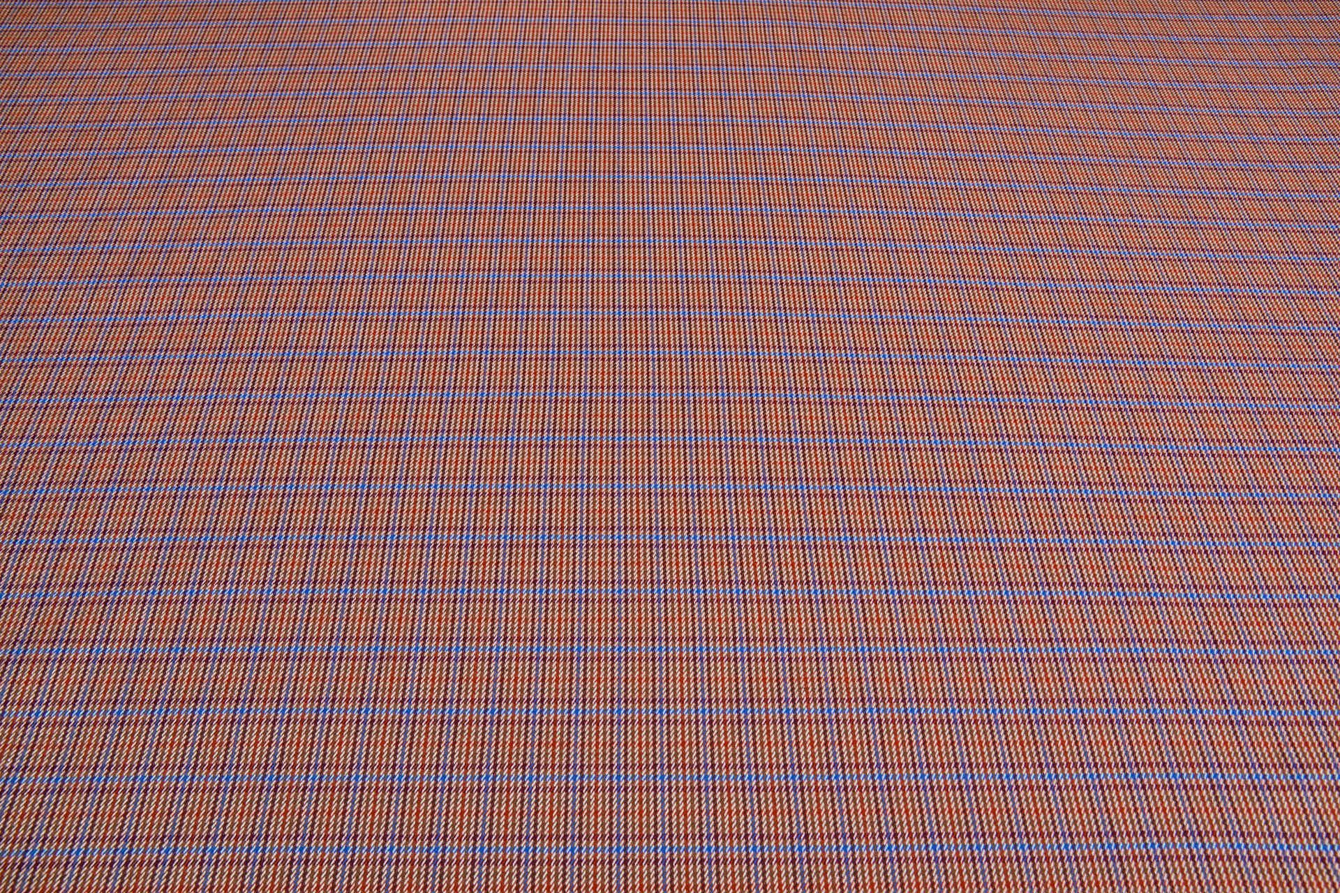 Stretch Check - Ginger Brown, Orange, Merlot, Blue fabric, image 8 of 8