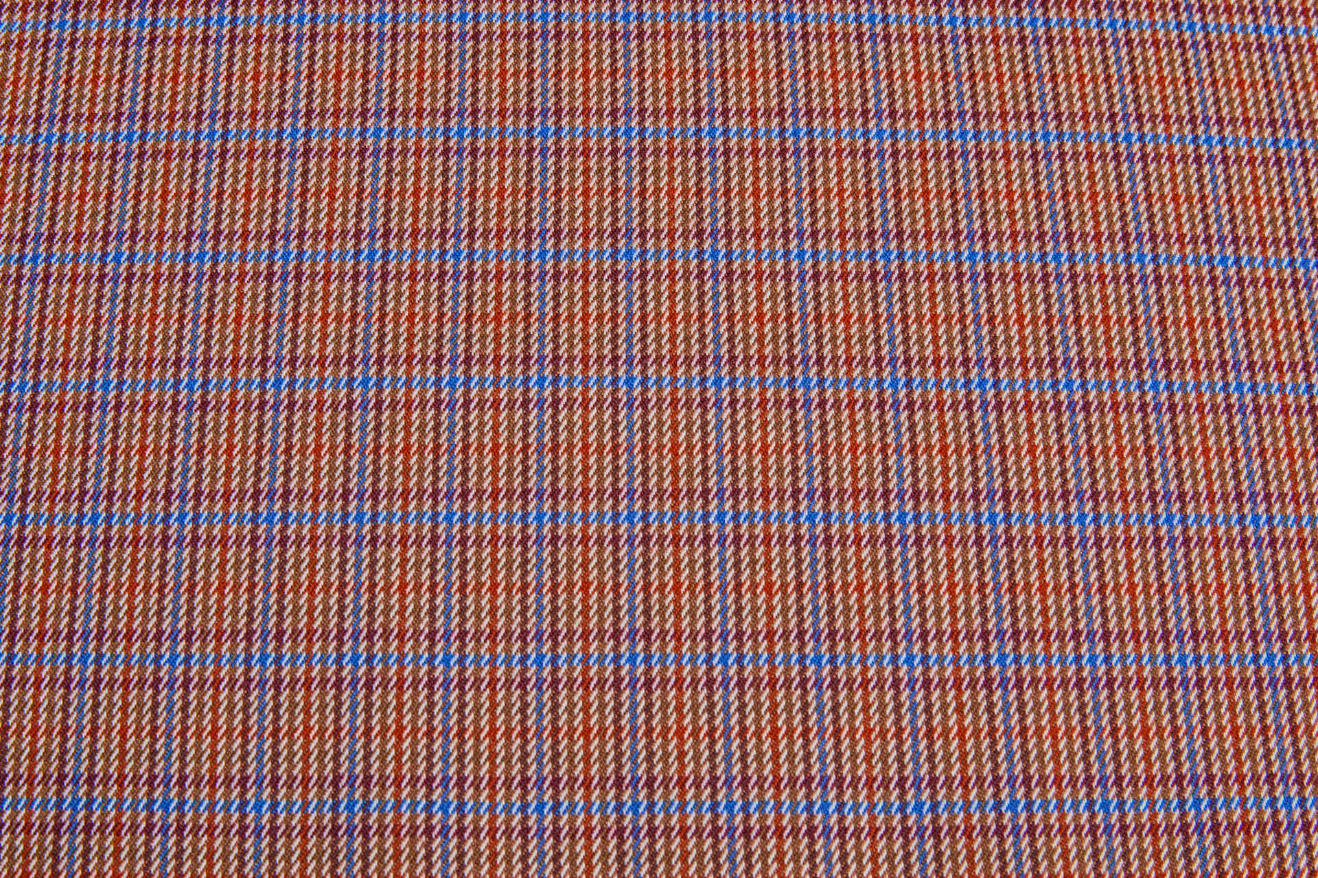 Stretch Check - Ginger Brown, Orange, Merlot, Blue fabric, image 7 of 8