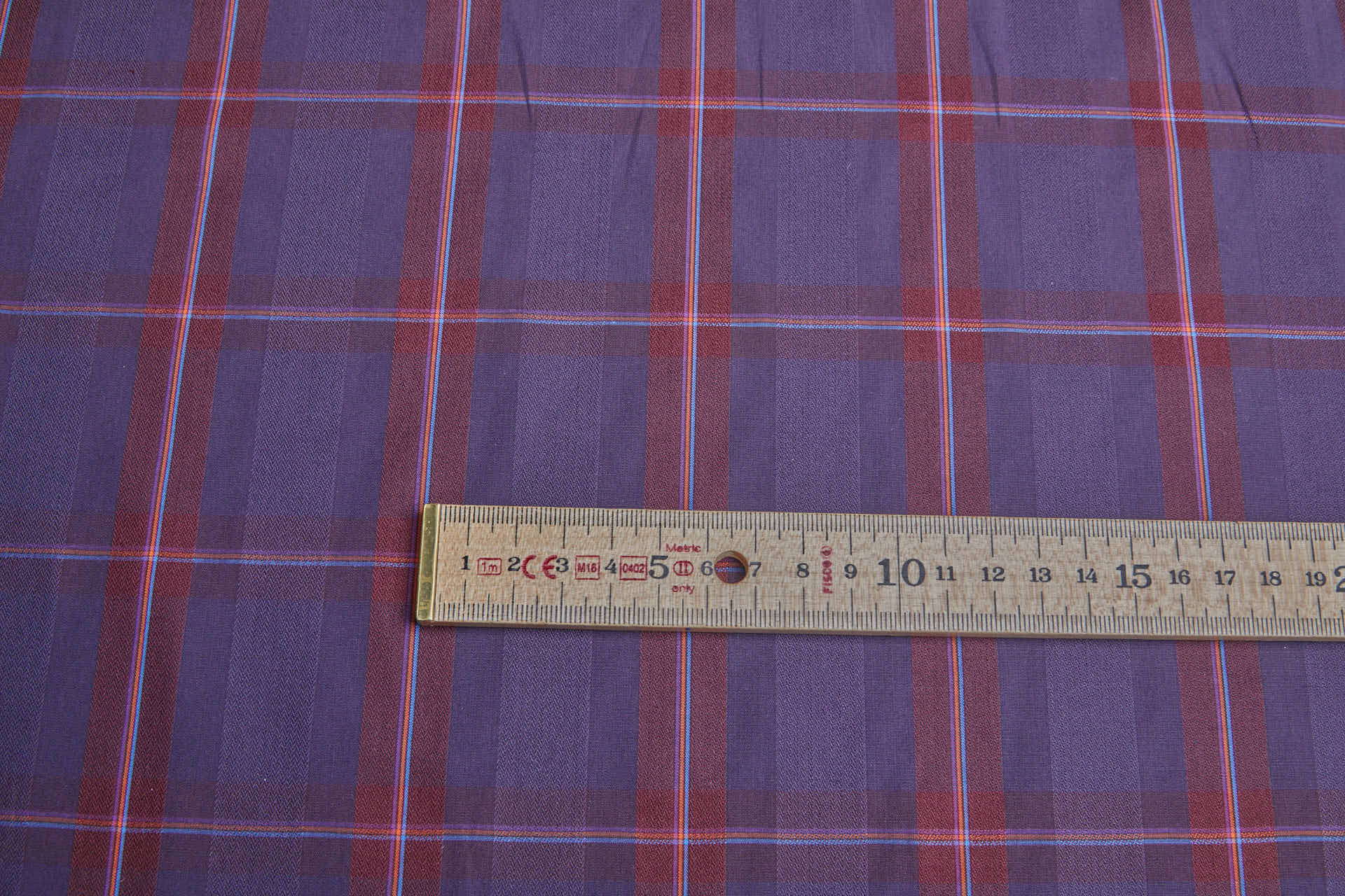 Luxury Italian Check Shirting - Aubergine and Burgundy fabric, image 7 of 7