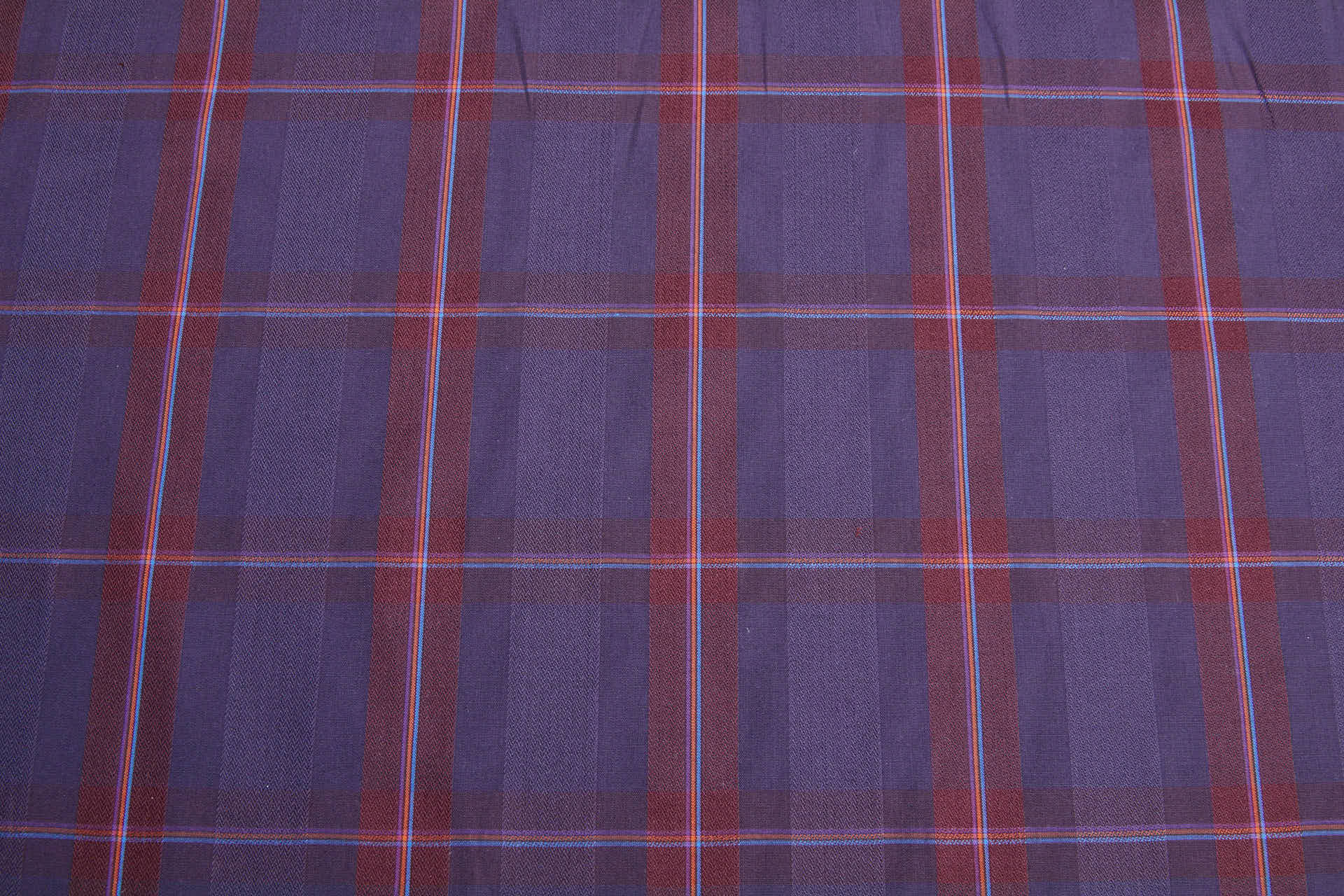 Luxury Italian Check Shirting - Aubergine and Burgundy fabric, image 6 of 7