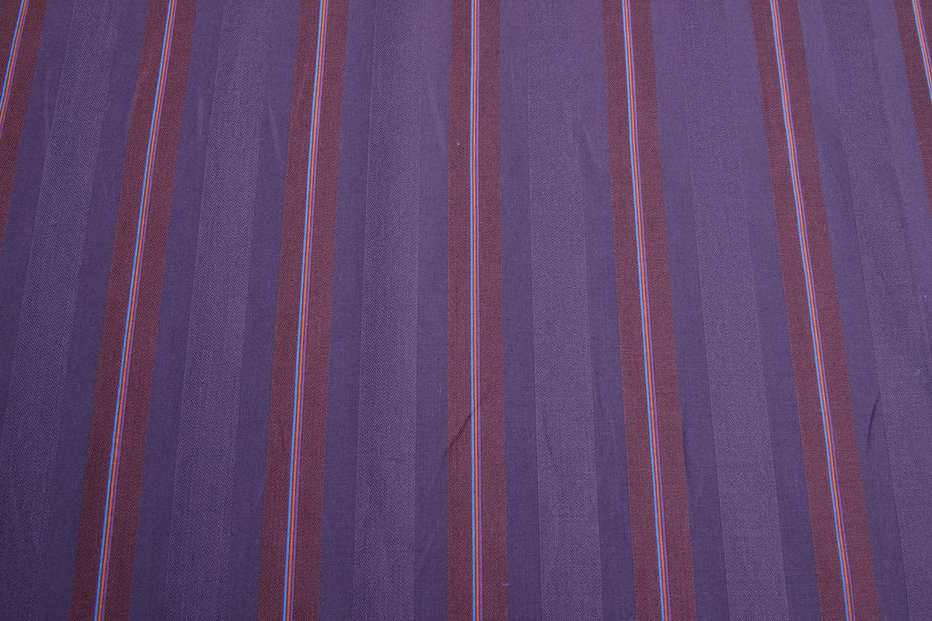 Luxury Italian Stripe Shirting - Aubergine and Burgundy fabric, image 2 of 7