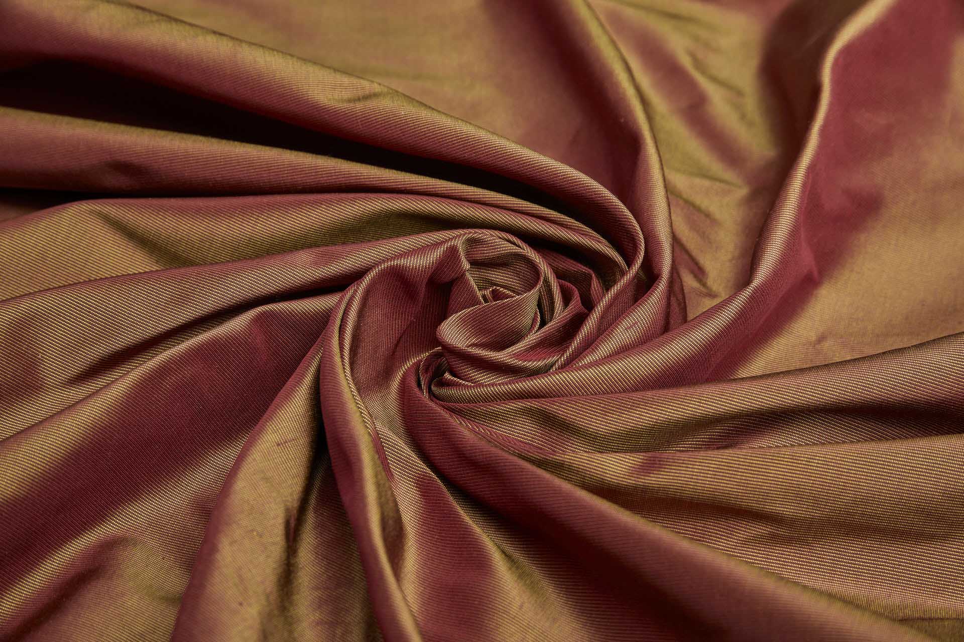 Heavy Weight Silk Taffeta - 3-Tone - Yellow, Brown and Red fabric